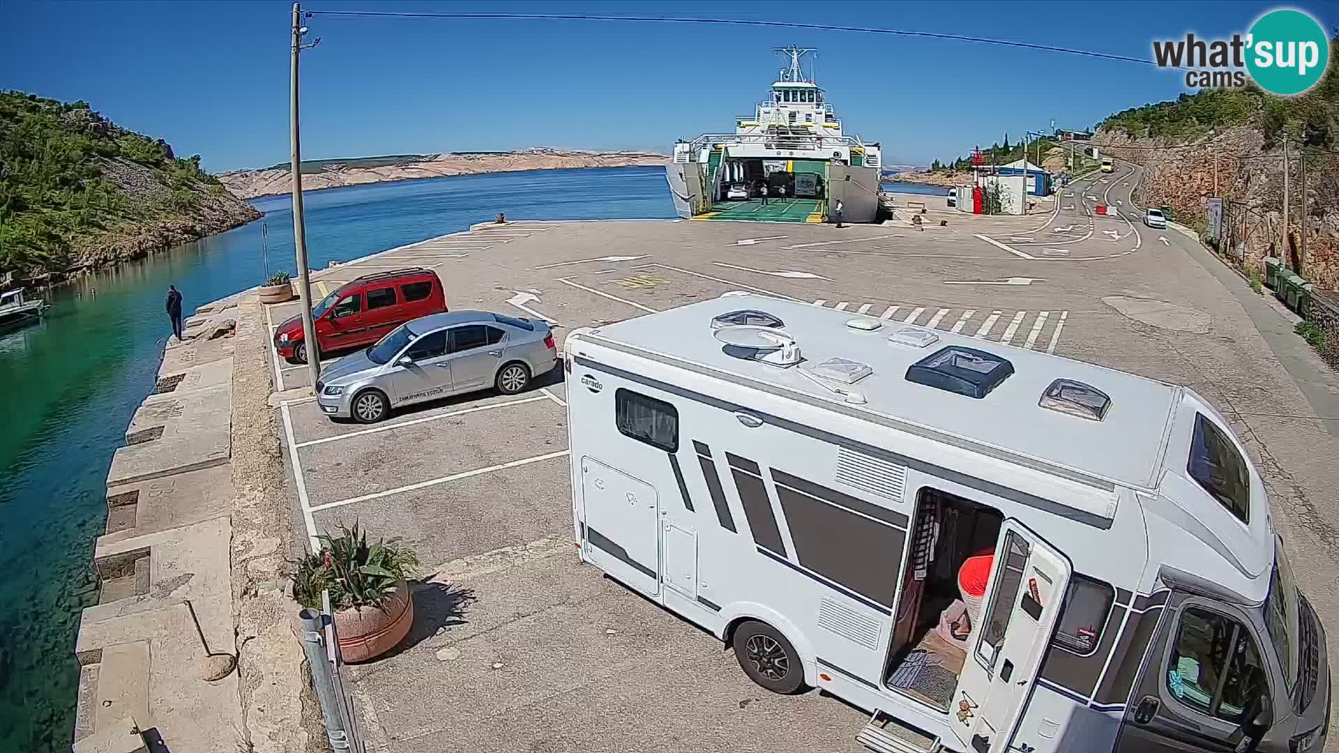 Webcam Prizna ferry port to Pag island