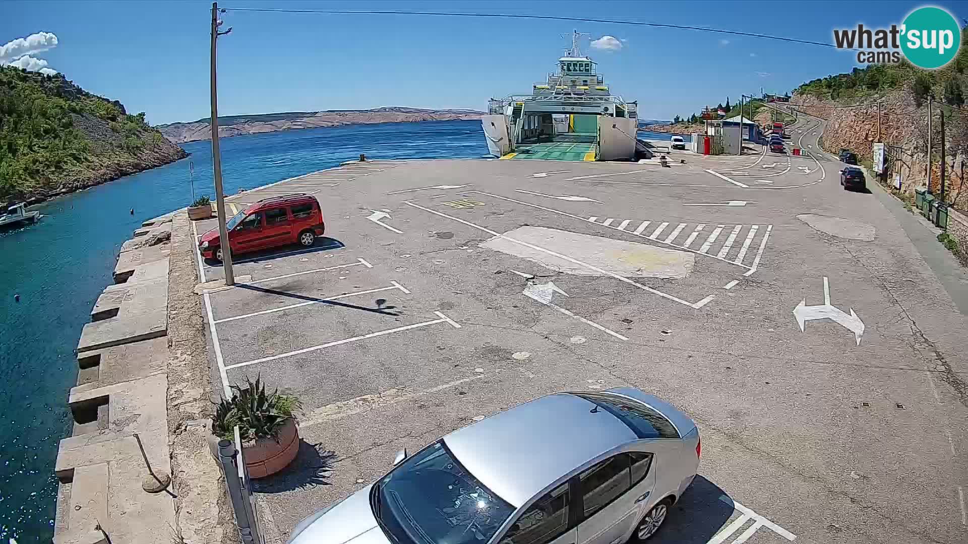Webcam Prizna ferry port to Pag island