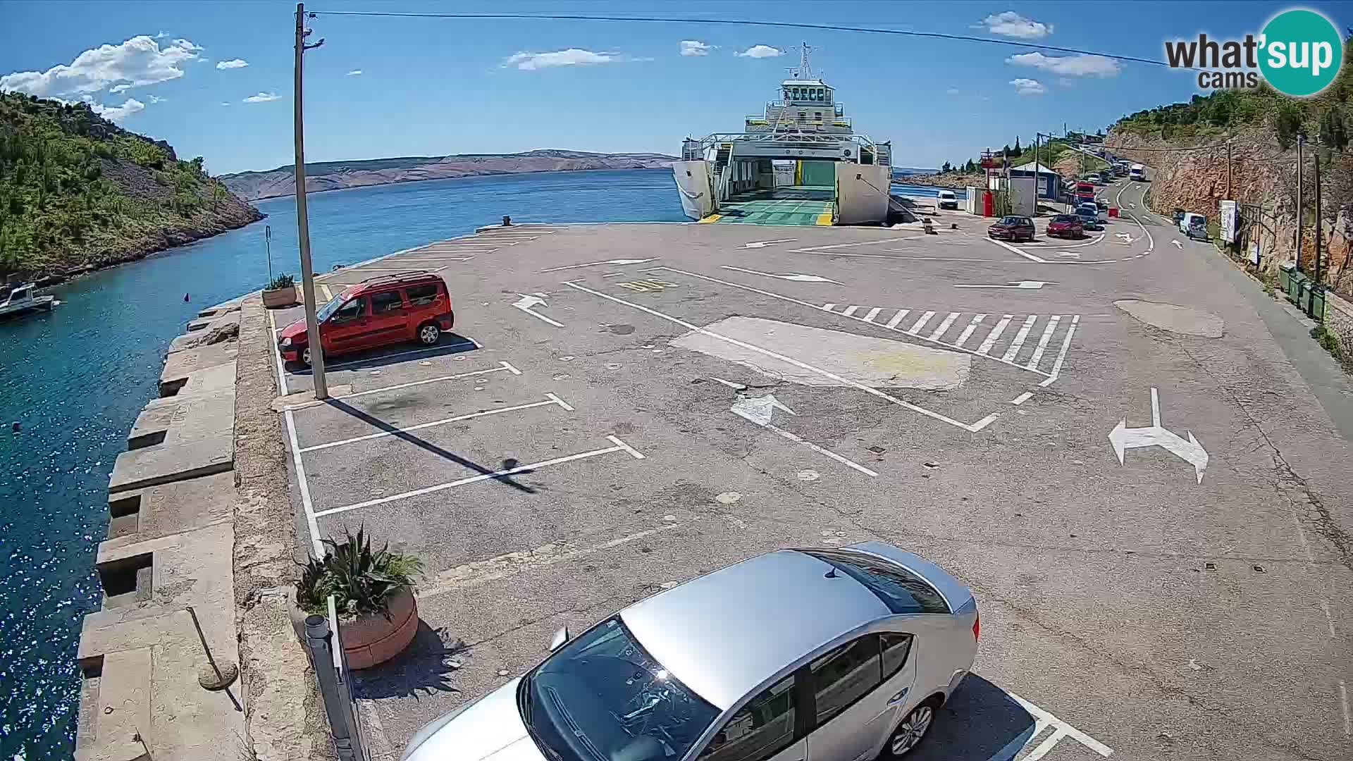 Webcam Prizna ferry port to Pag island