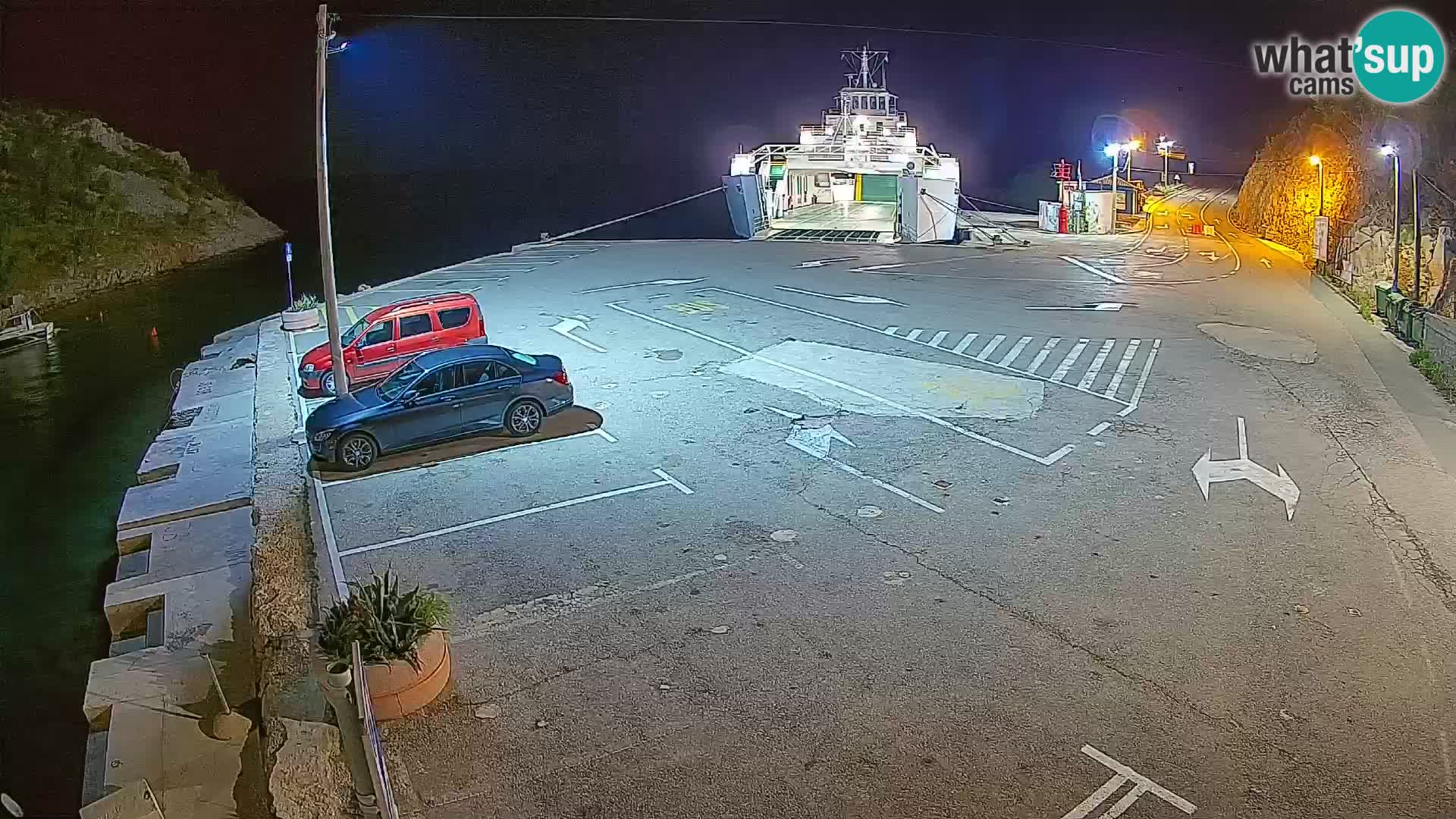 Webcam port de ferry de Prizna – vers l’île de Pag