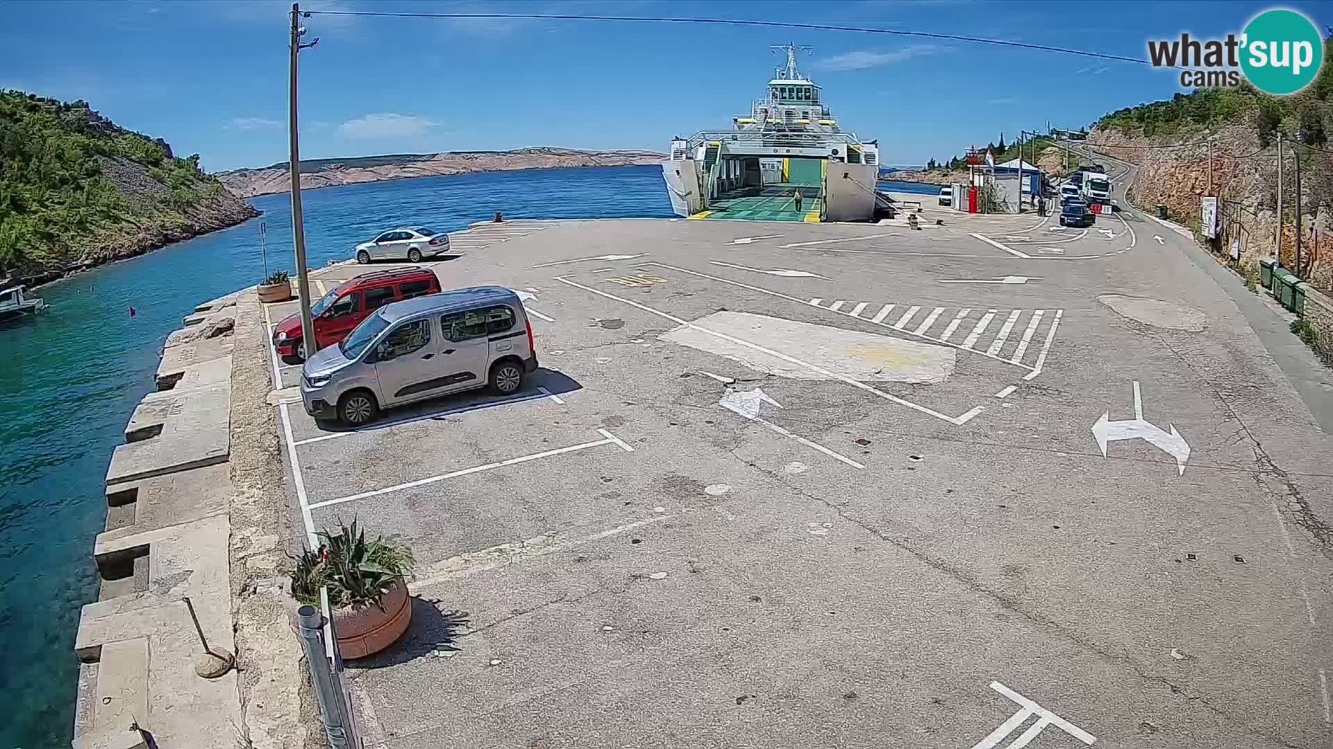 Webcam Prizna ferry port to Pag island