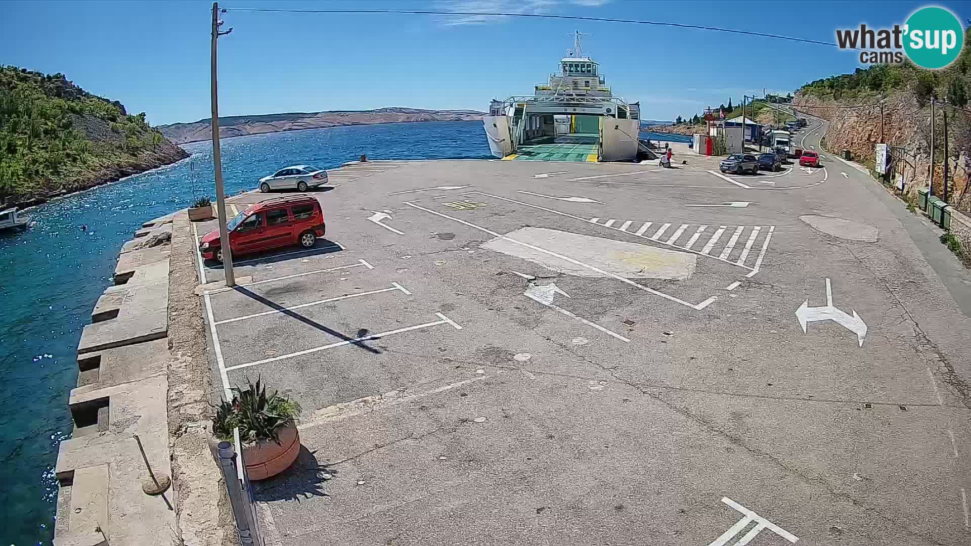 Webcam Prizna ferry port to Pag island