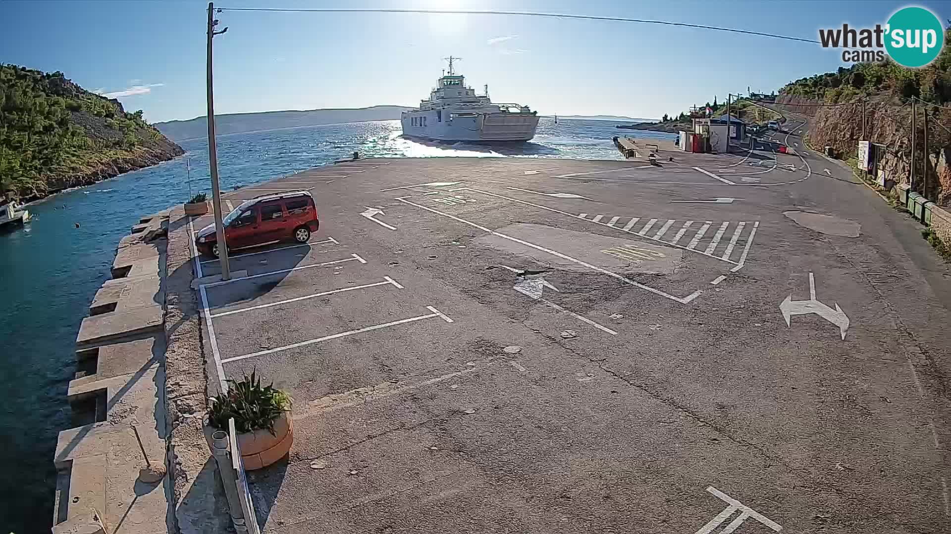 Webcam Fährhafen Prizna – zur Insel Pag