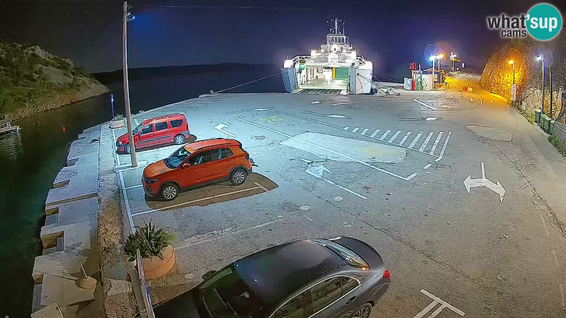 Webcam Prizna ferry port to Pag island