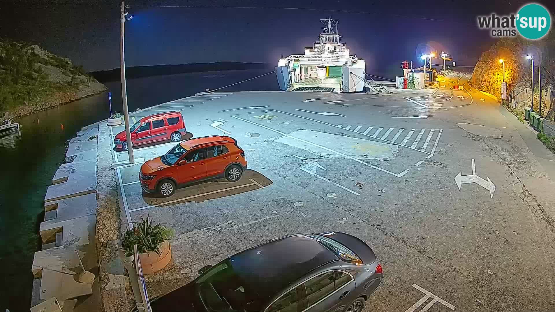 Webcam Prizna ferry port to Pag island