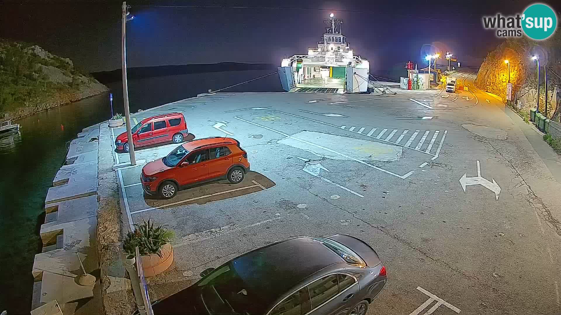 Webcam port de ferry de Prizna – vers l’île de Pag