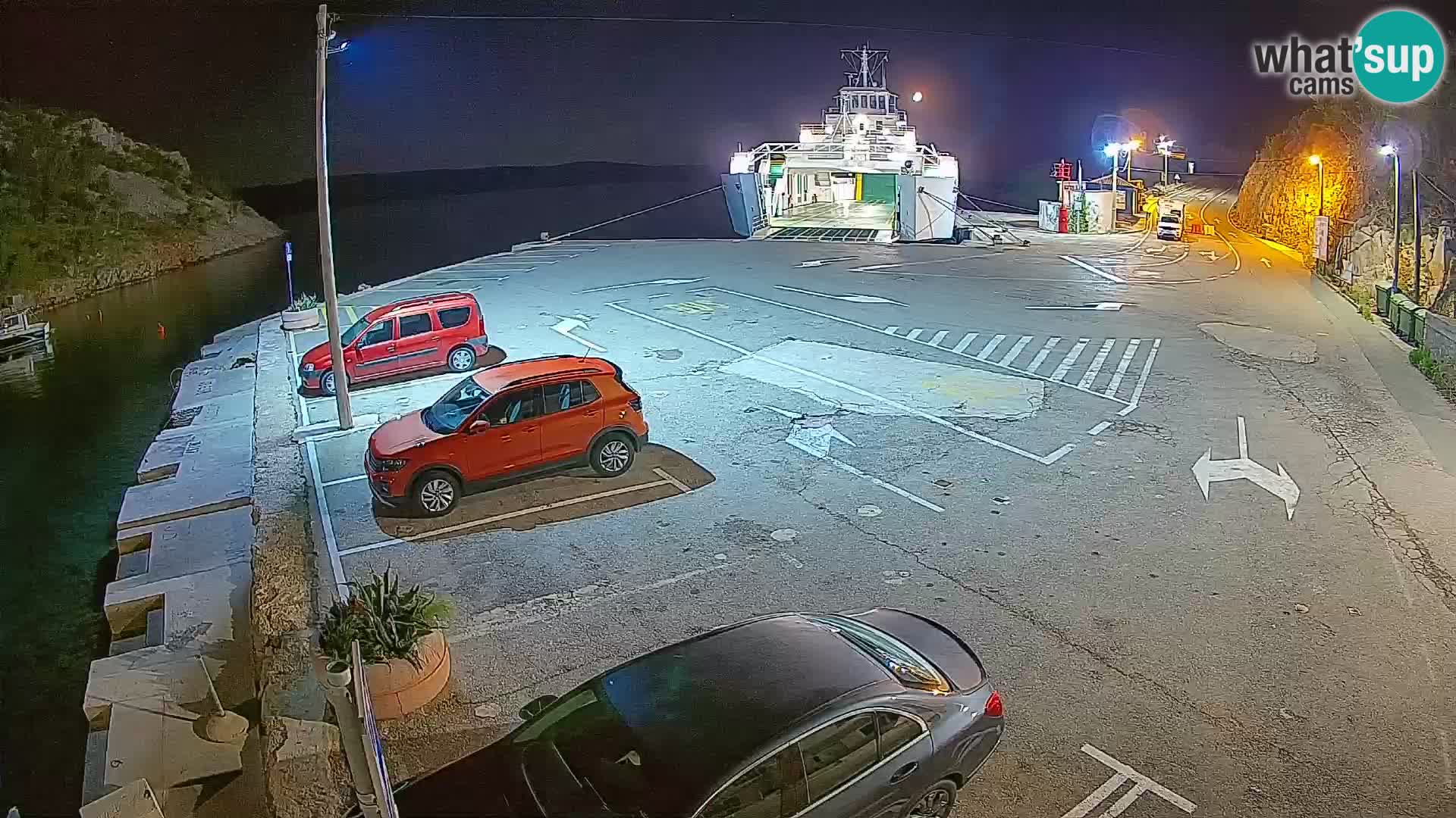 Webcam port de ferry de Prizna – vers l’île de Pag