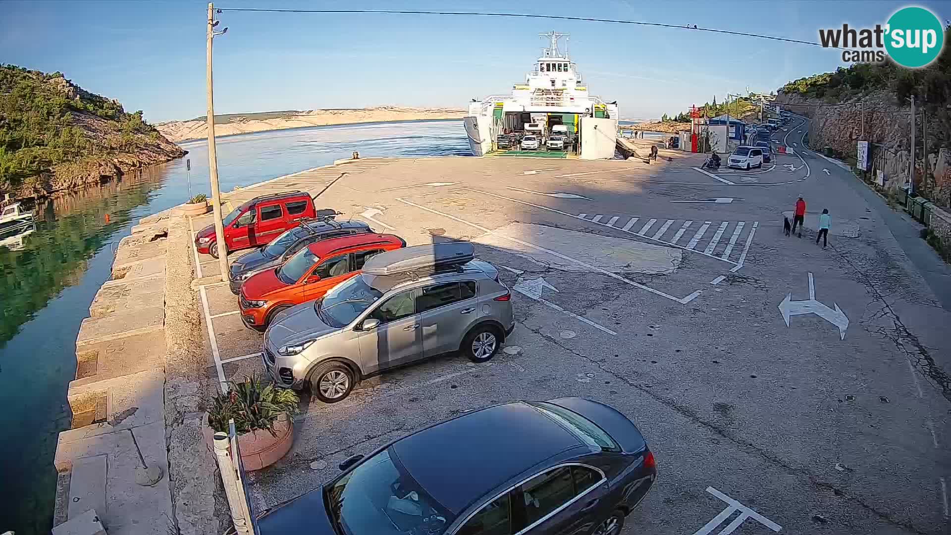 Webcam port de ferry de Prizna – vers l’île de Pag