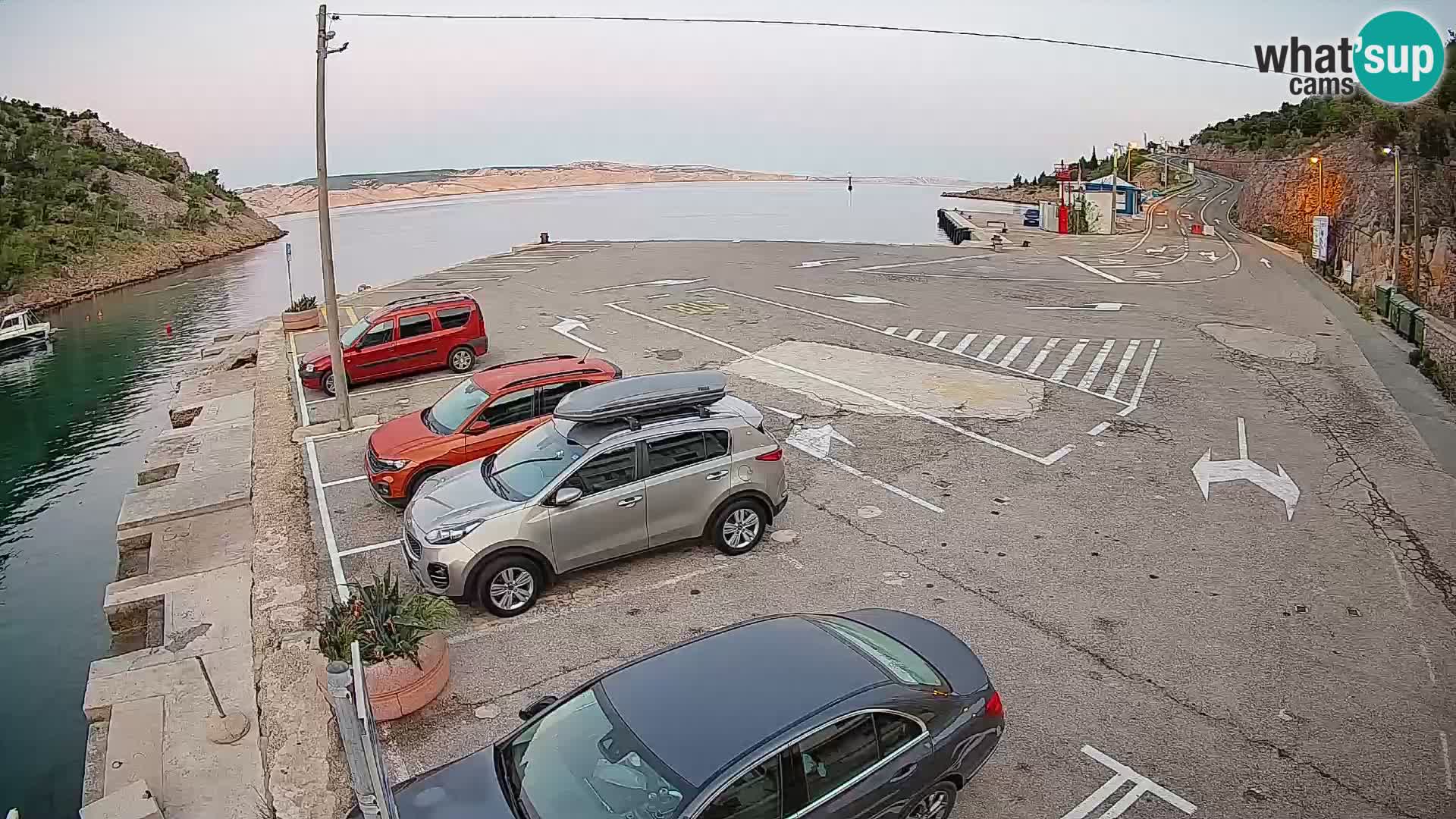 Webcam Prizna ferry port to Pag island