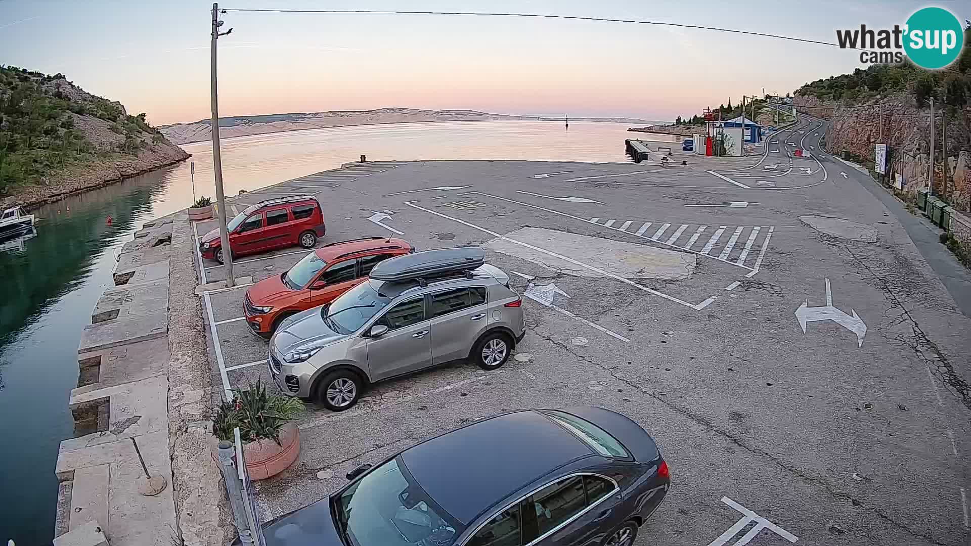 Webcam Prizna ferry port to Pag island