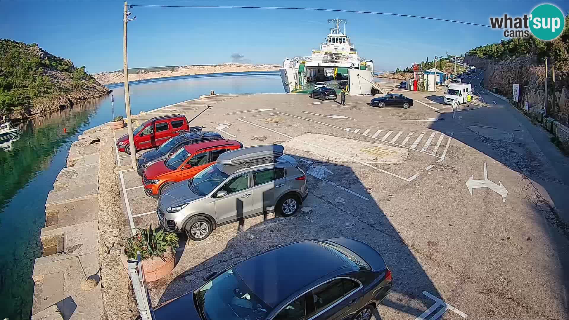 Webcam port de ferry de Prizna – vers l’île de Pag