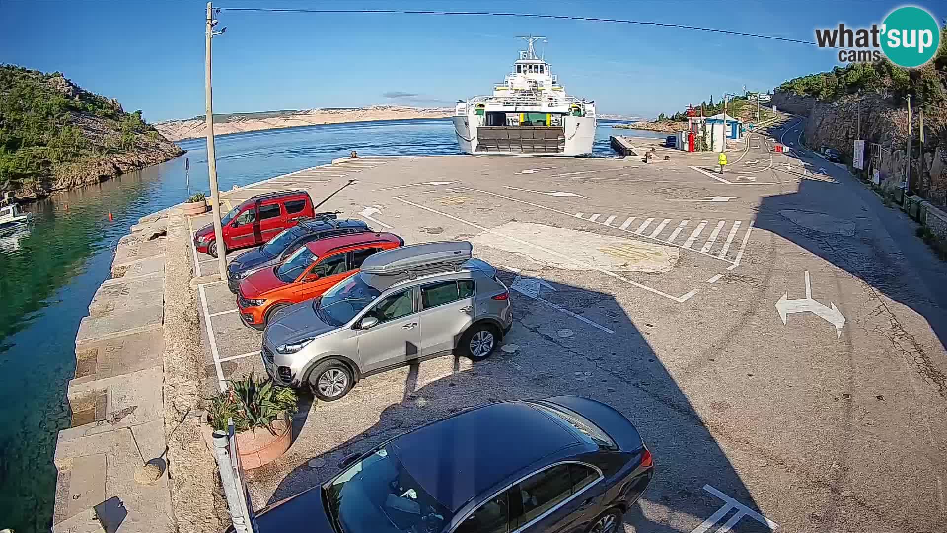 Webcam port de ferry de Prizna – vers l’île de Pag