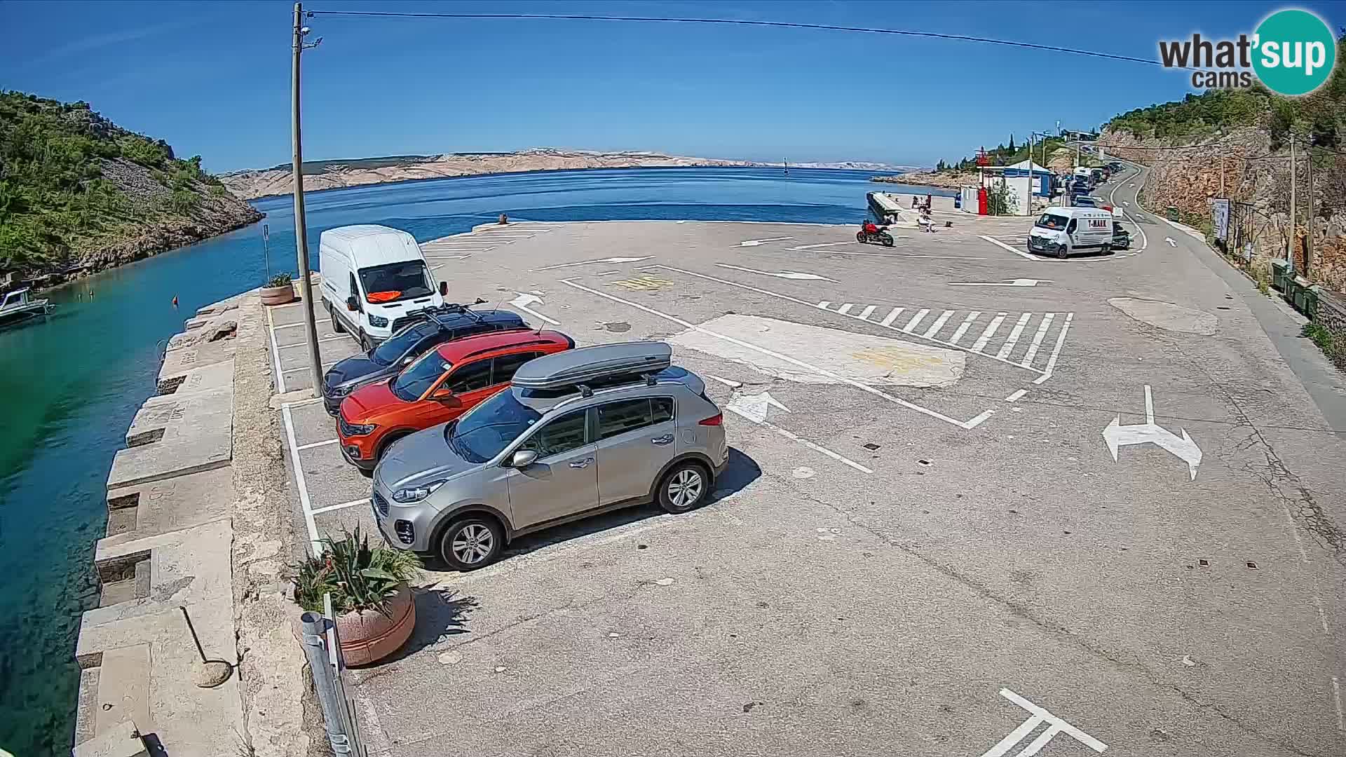 Webcam port de ferry de Prizna – vers l’île de Pag