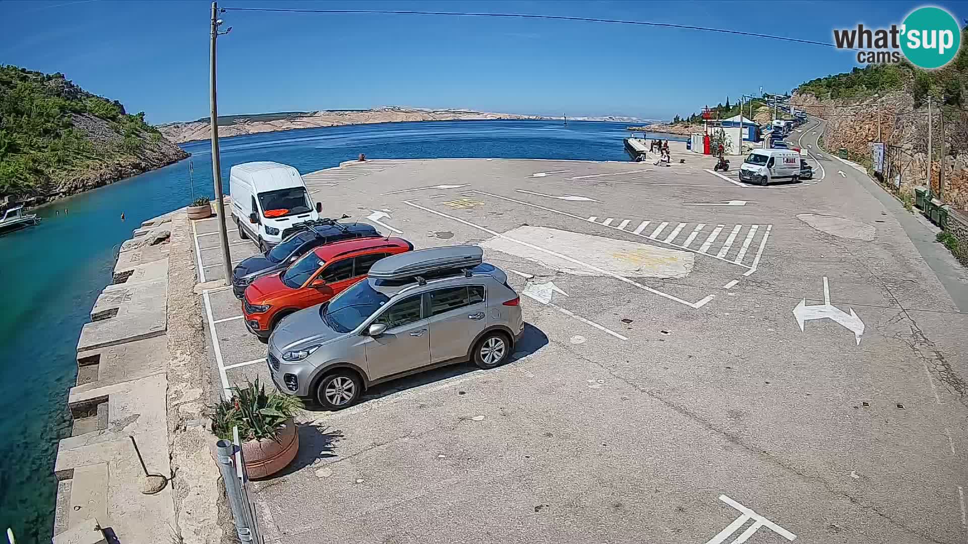 Webcam port de ferry de Prizna – vers l’île de Pag