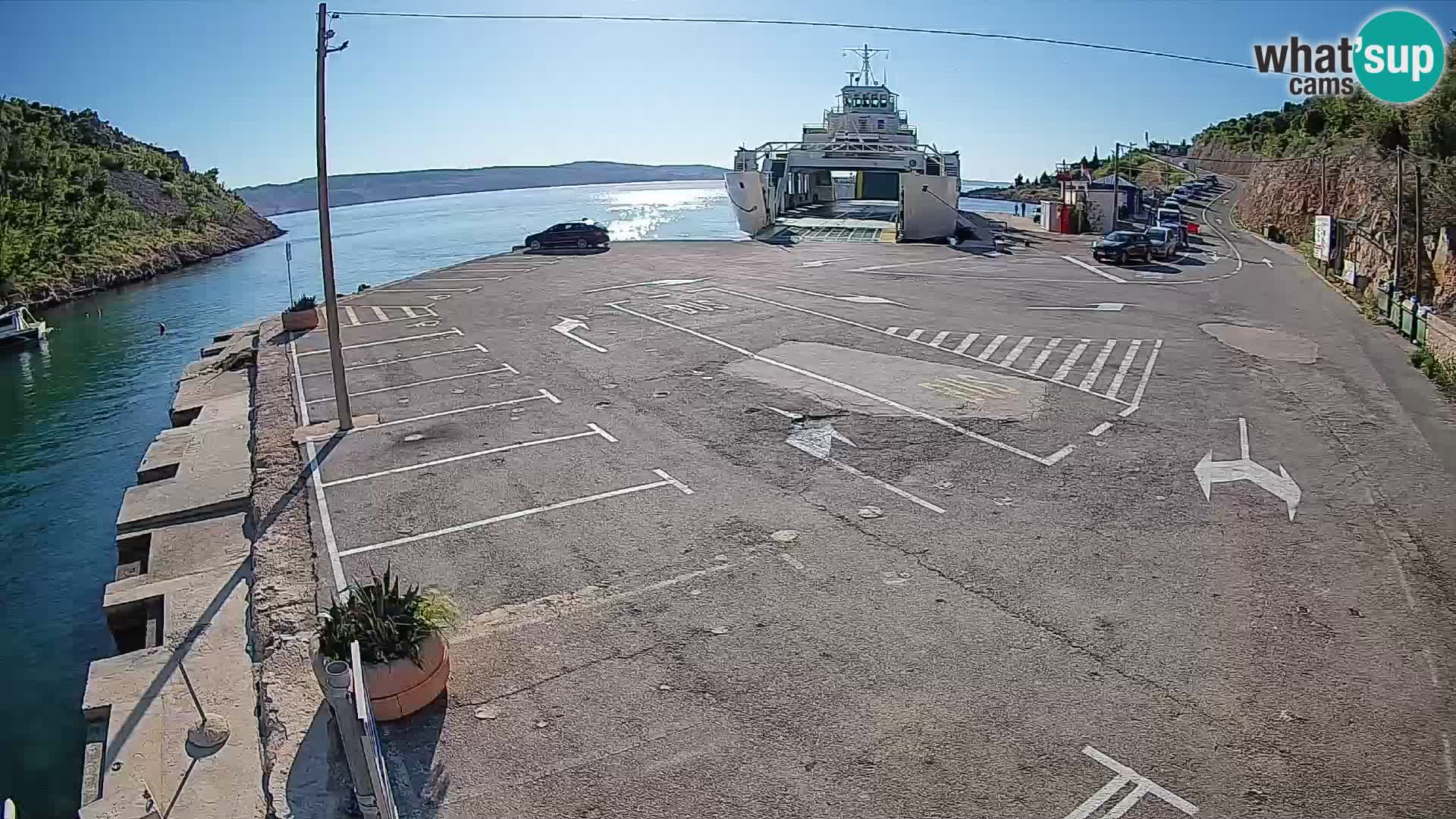 Webcam Prizna ferry port to Pag island
