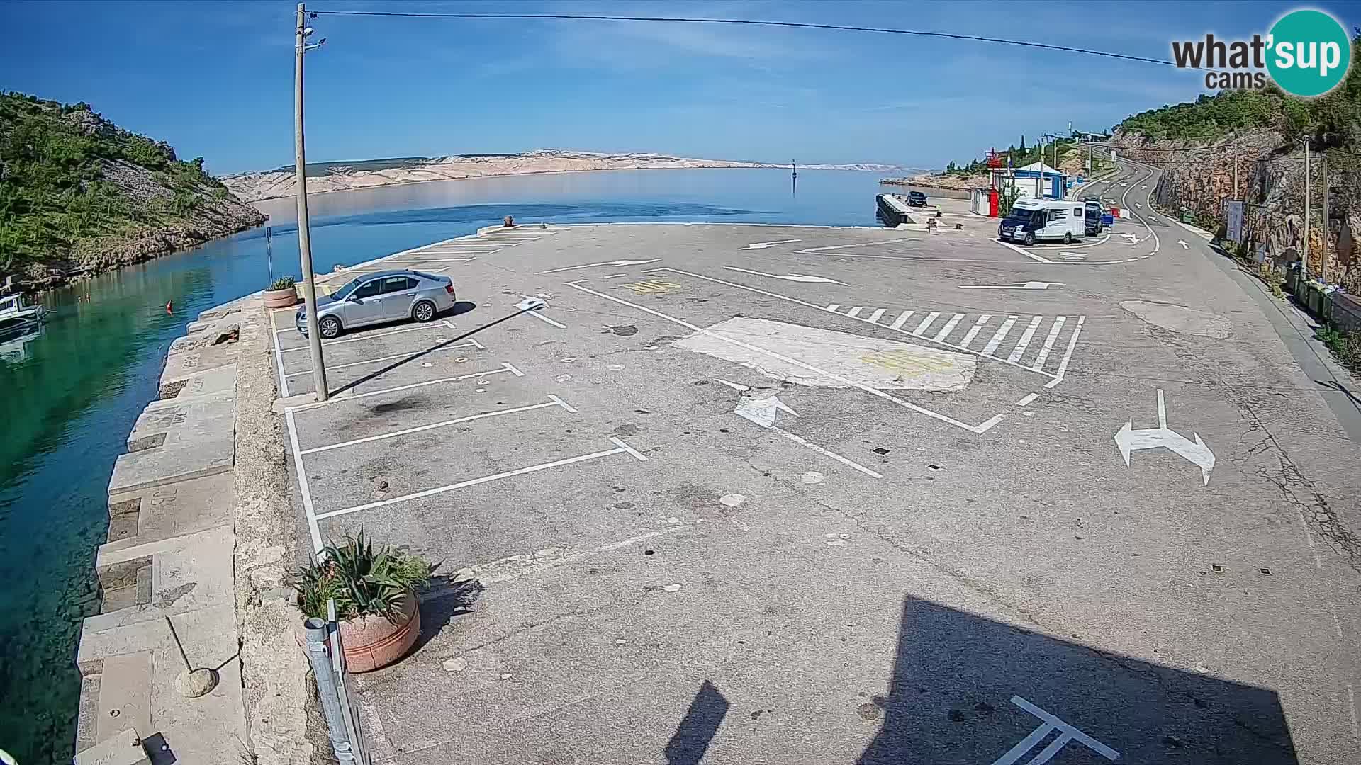 Webcam Prizna ferry port to Pag island
