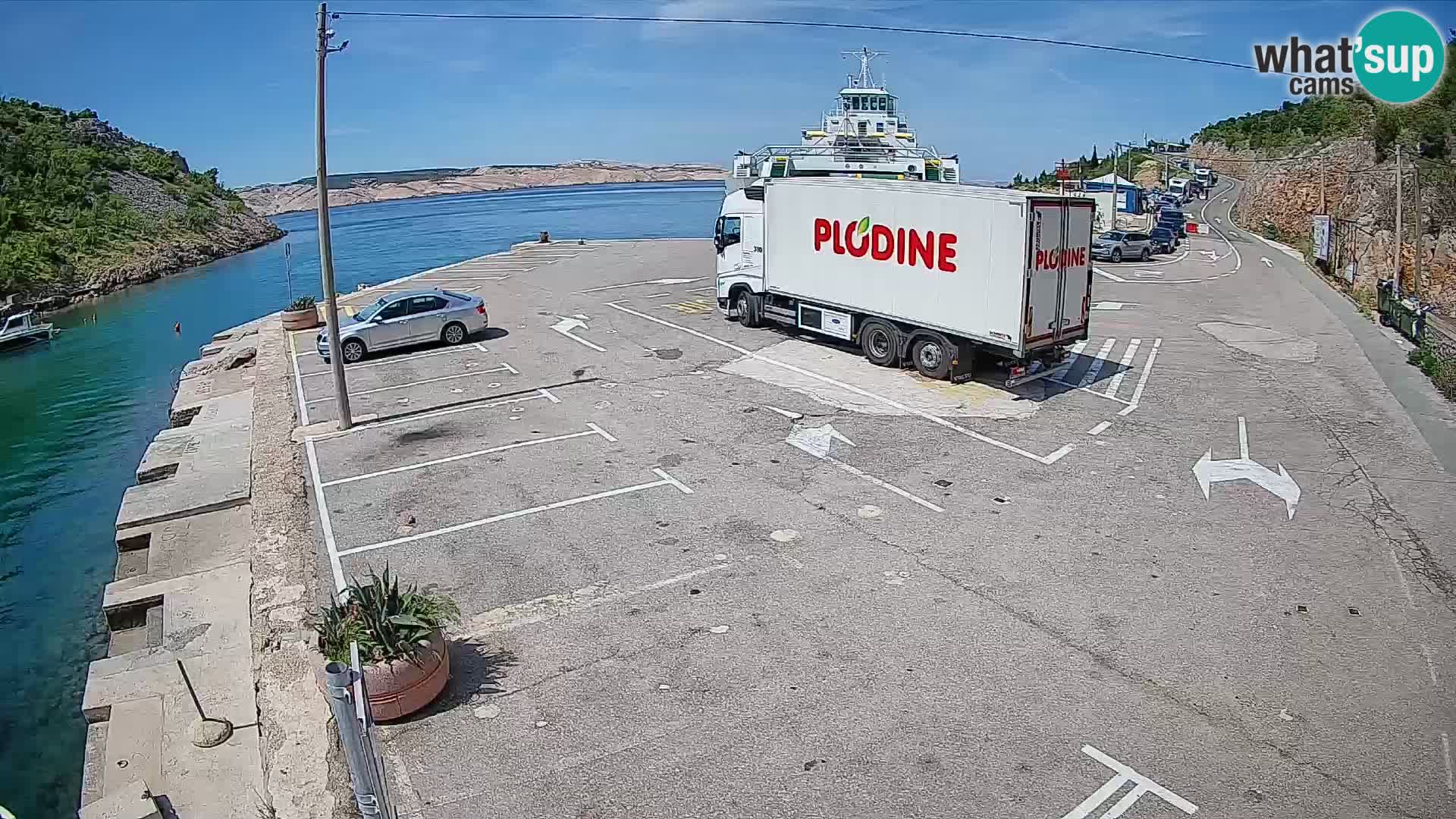 Webcam Prizna ferry port to Pag island