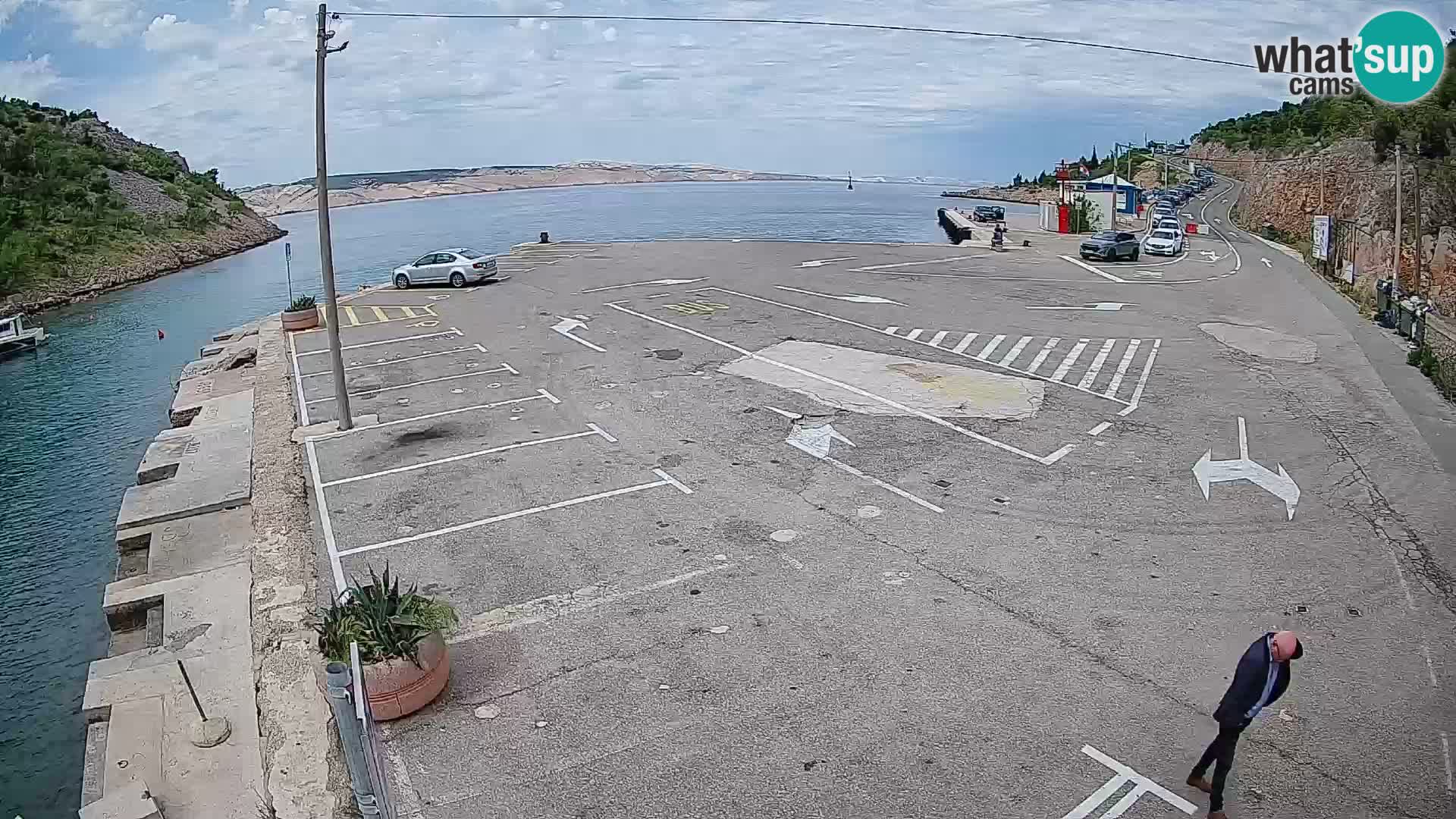 Webcam Prizna ferry port to Pag island