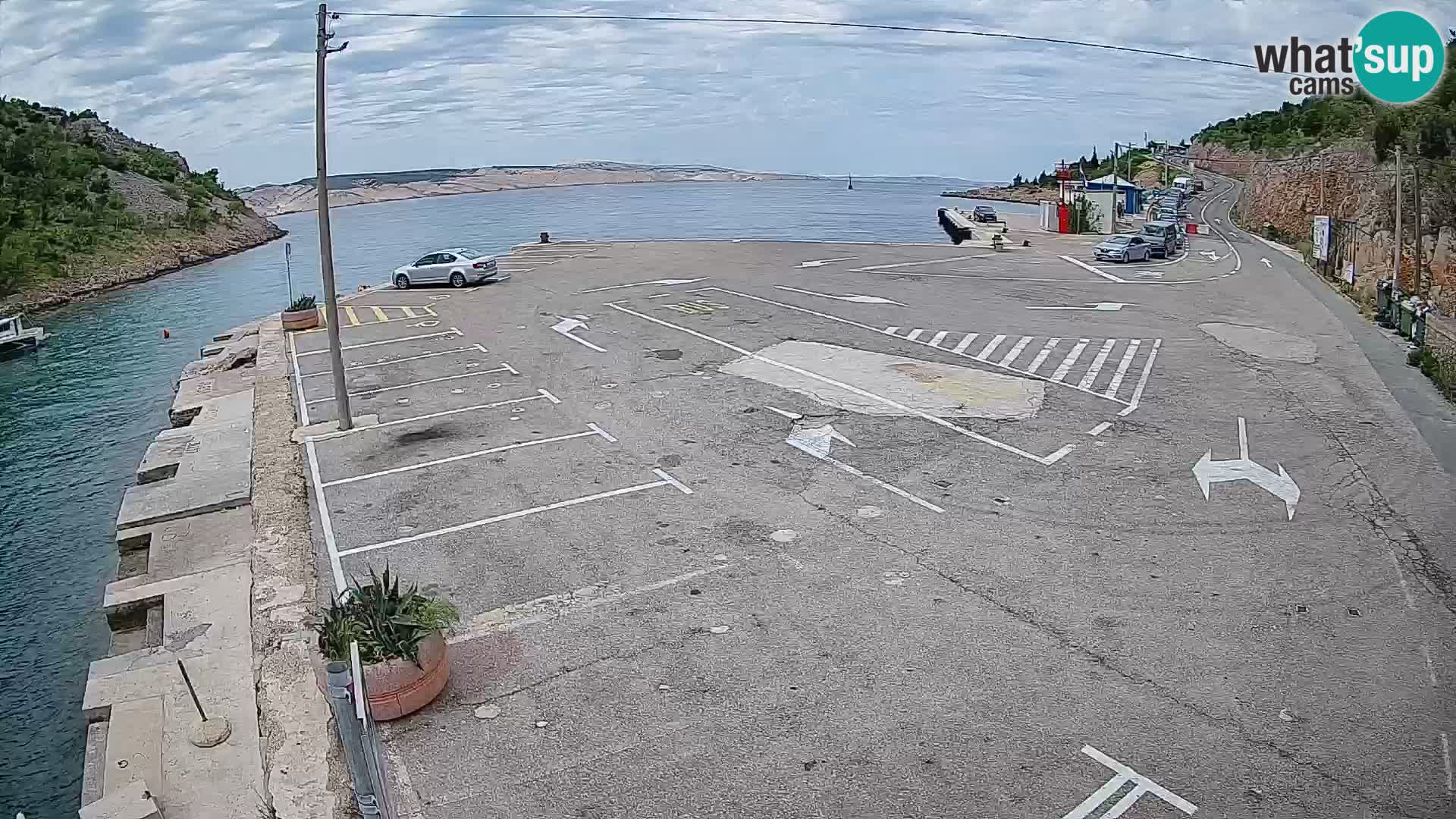 Webcam Prizna ferry port to Pag island