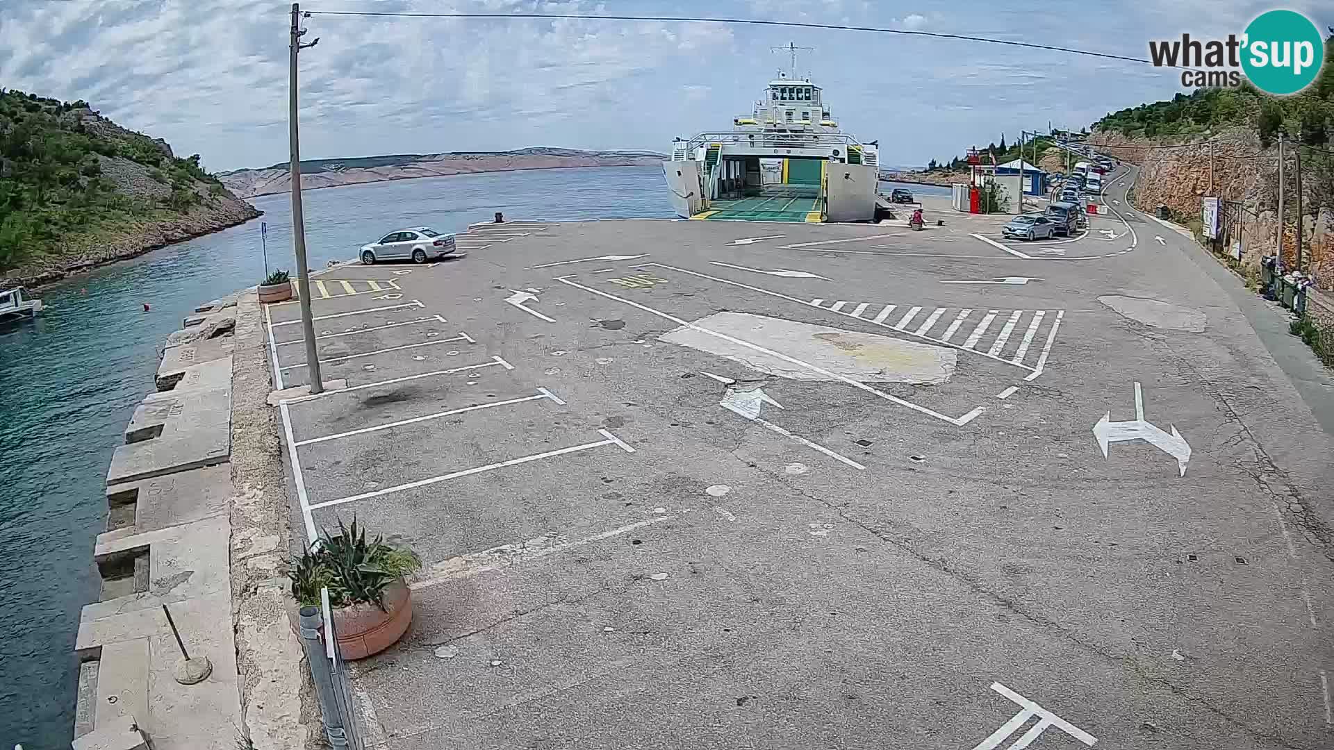 Webcam port de ferry de Prizna – vers l’île de Pag