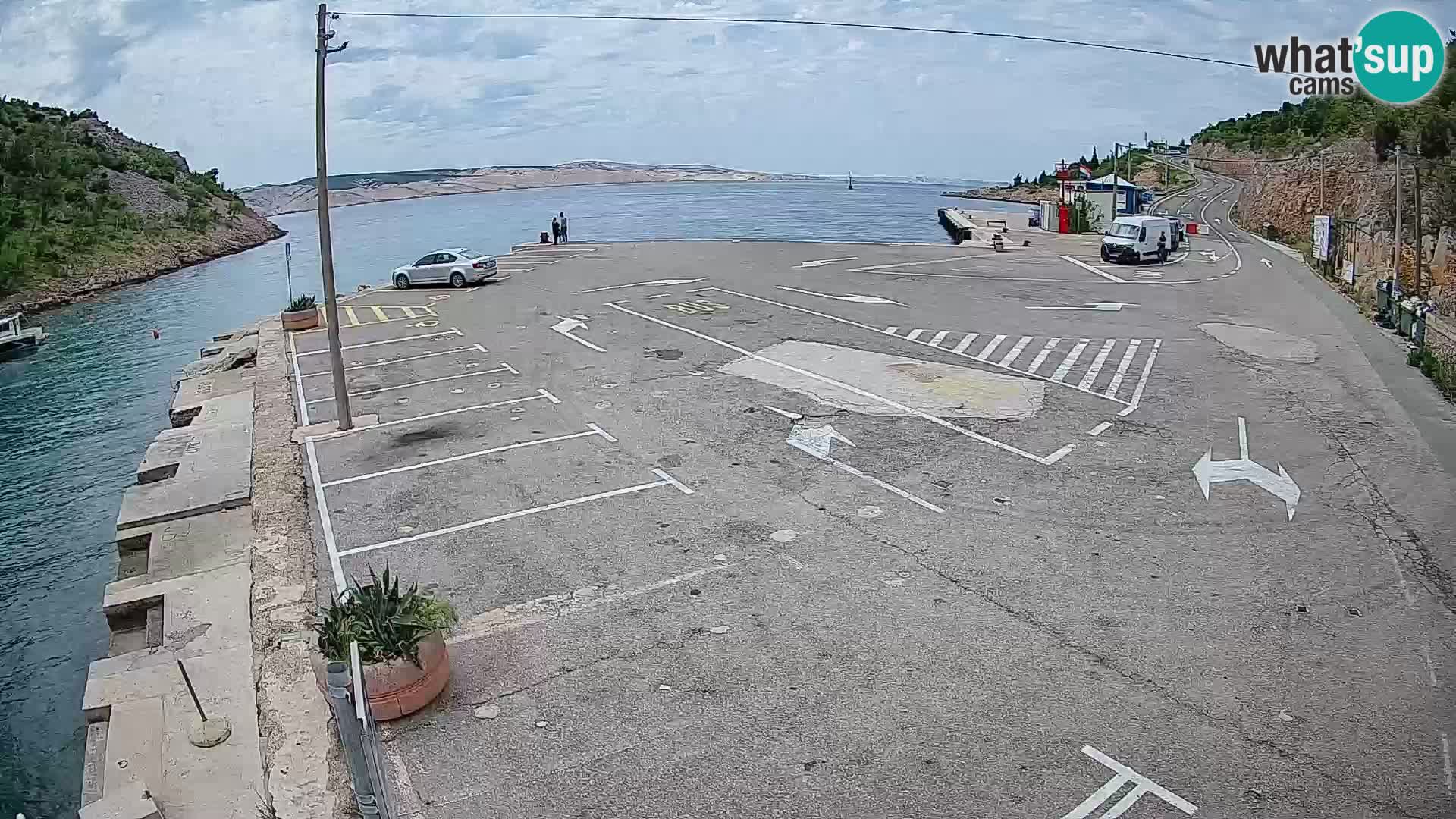 Webcam Prizna ferry port to Pag island