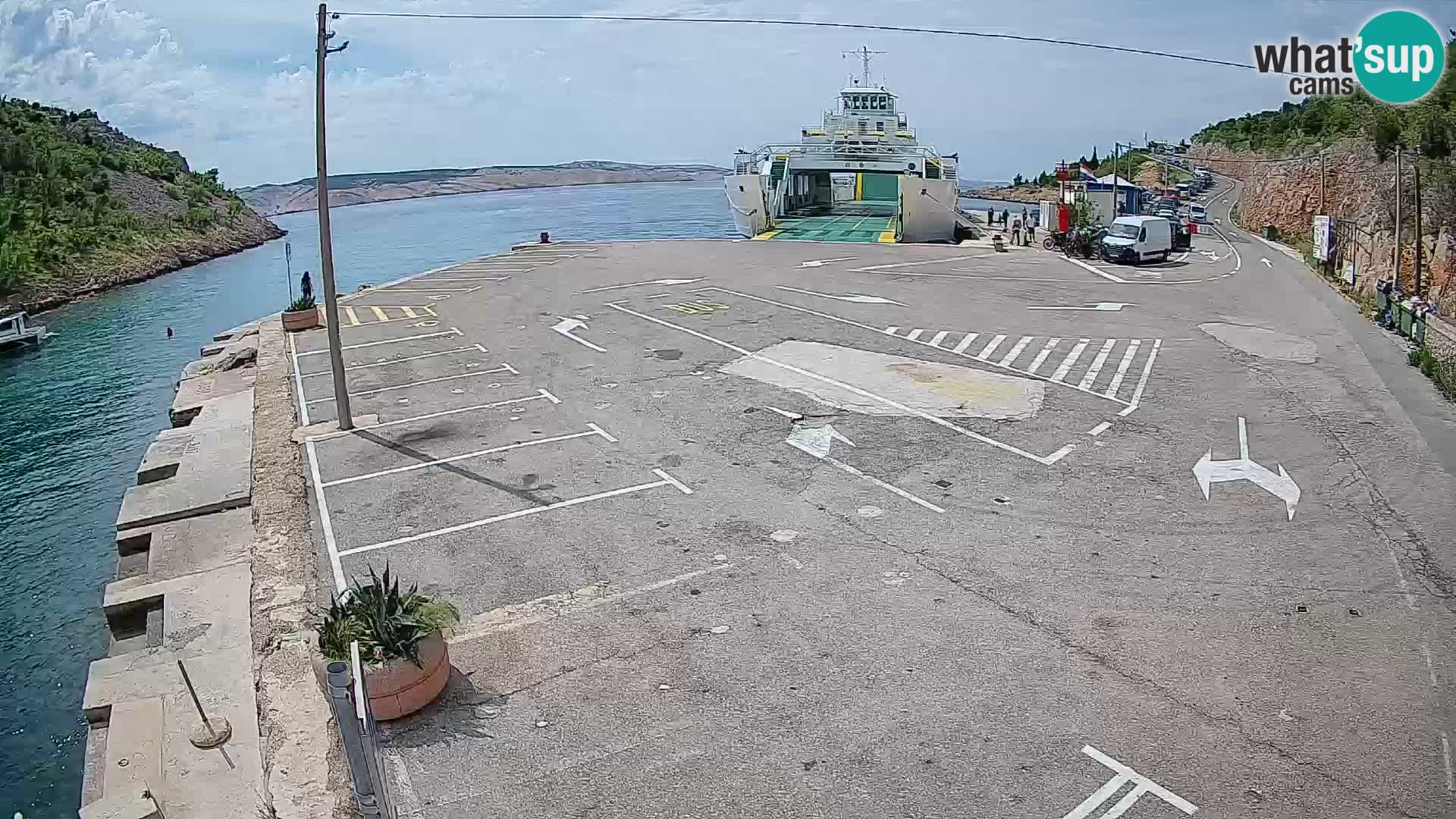 Webcam Prizna ferry port to Pag island