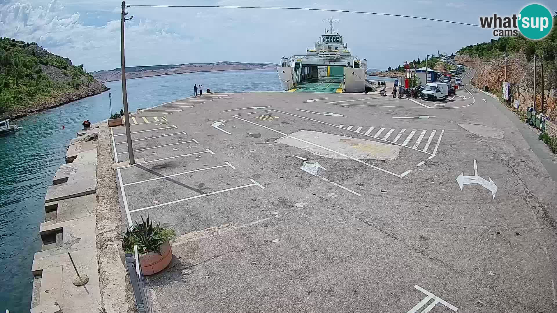 Webcam Prizna ferry port to Pag island