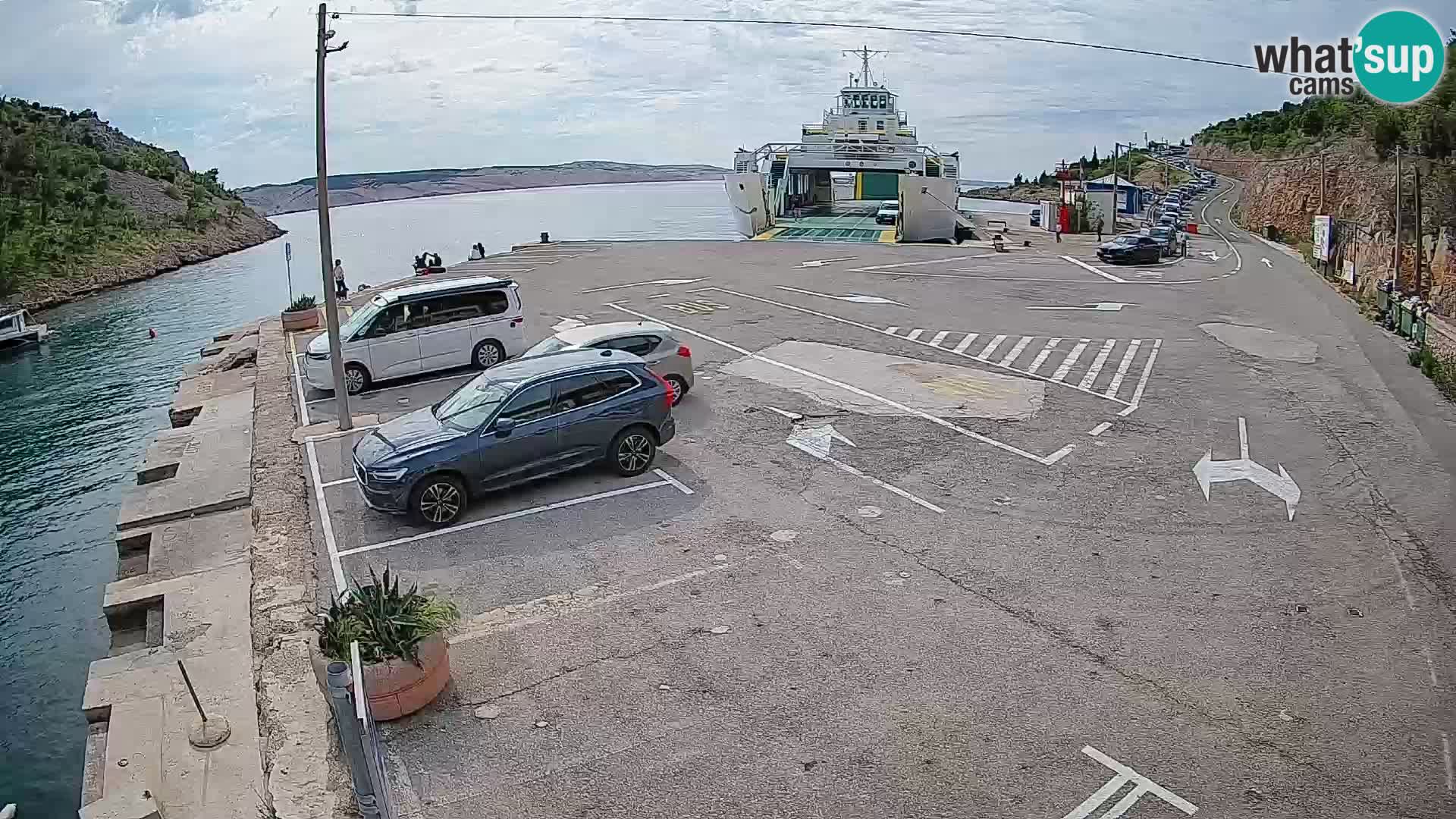 Webcam port de ferry de Prizna – vers l’île de Pag