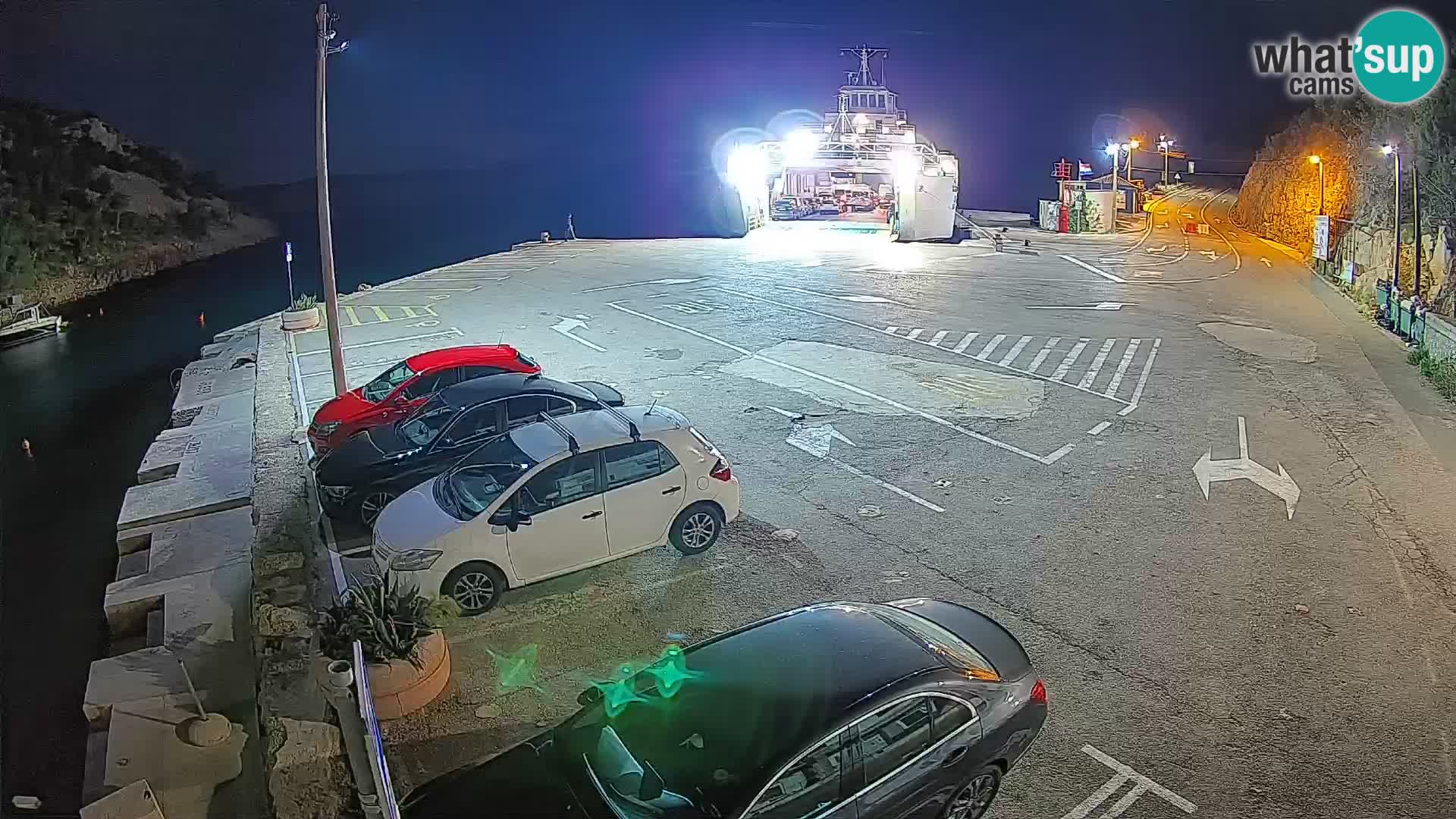 Webcam port de ferry de Prizna – vers l’île de Pag