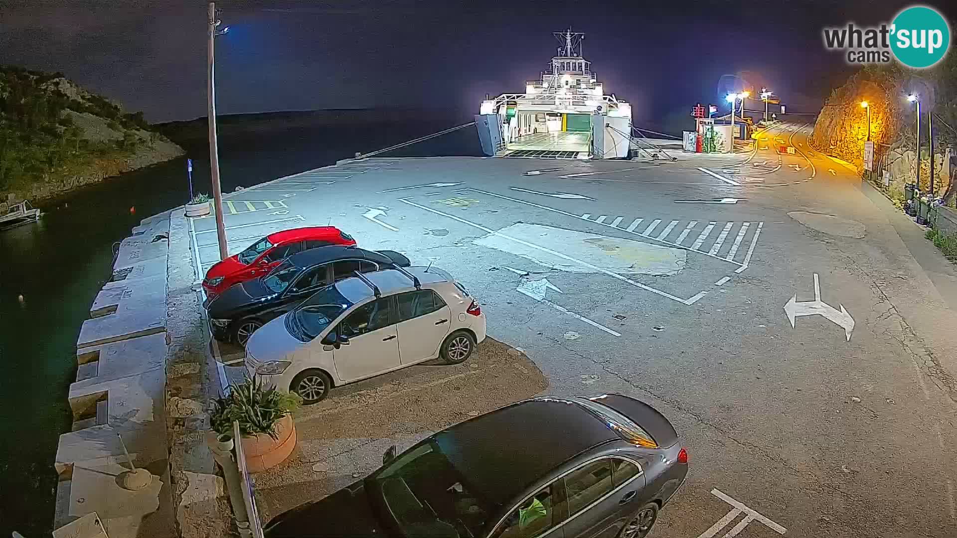 Webcam Prizna ferry port to Pag island