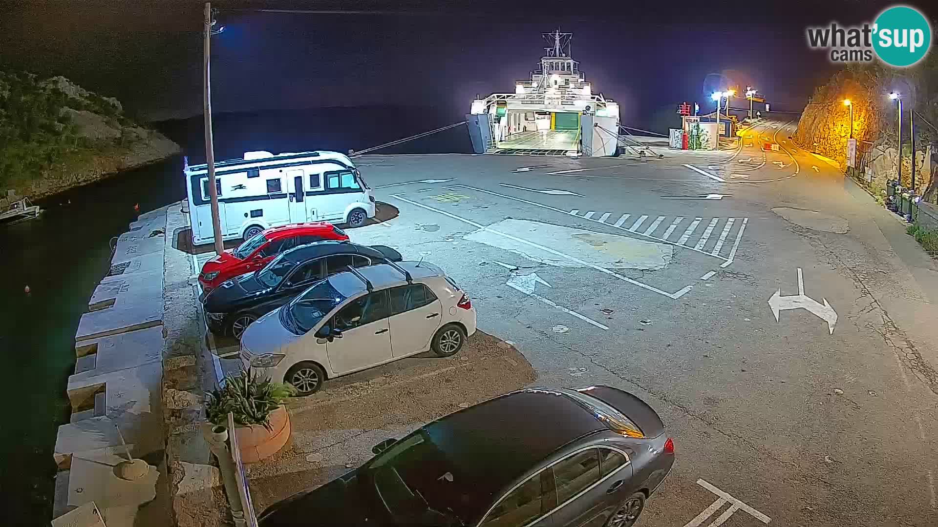 Webcam port de ferry de Prizna – vers l’île de Pag