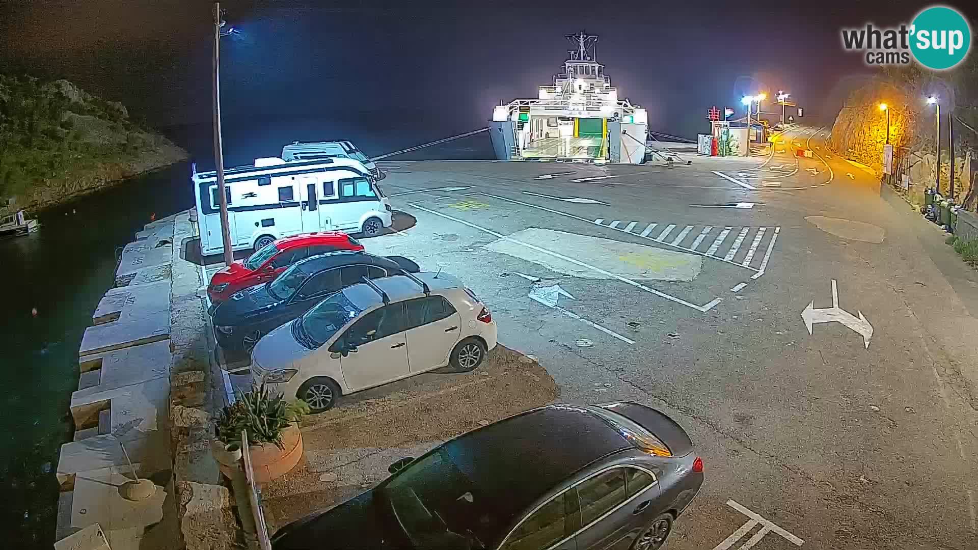 Webcam Prizna ferry port to Pag island