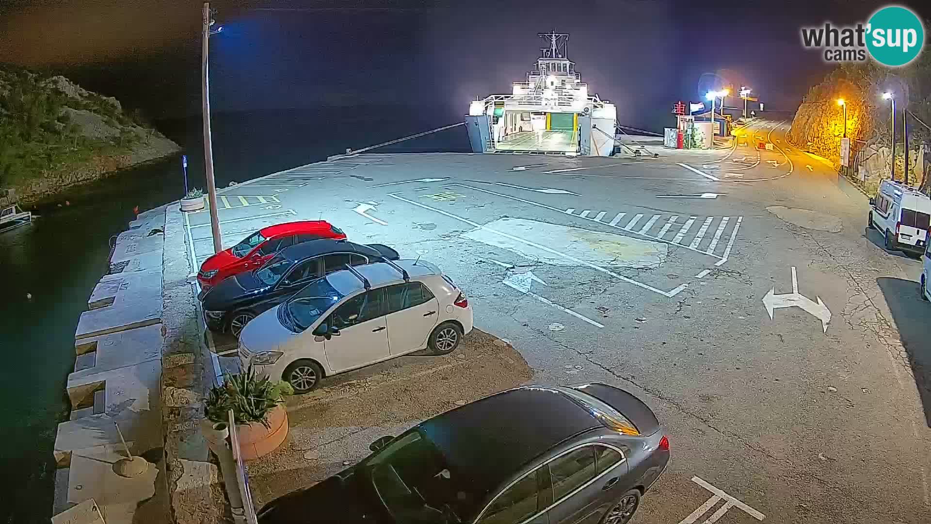 Webcam Prizna ferry port to Pag island