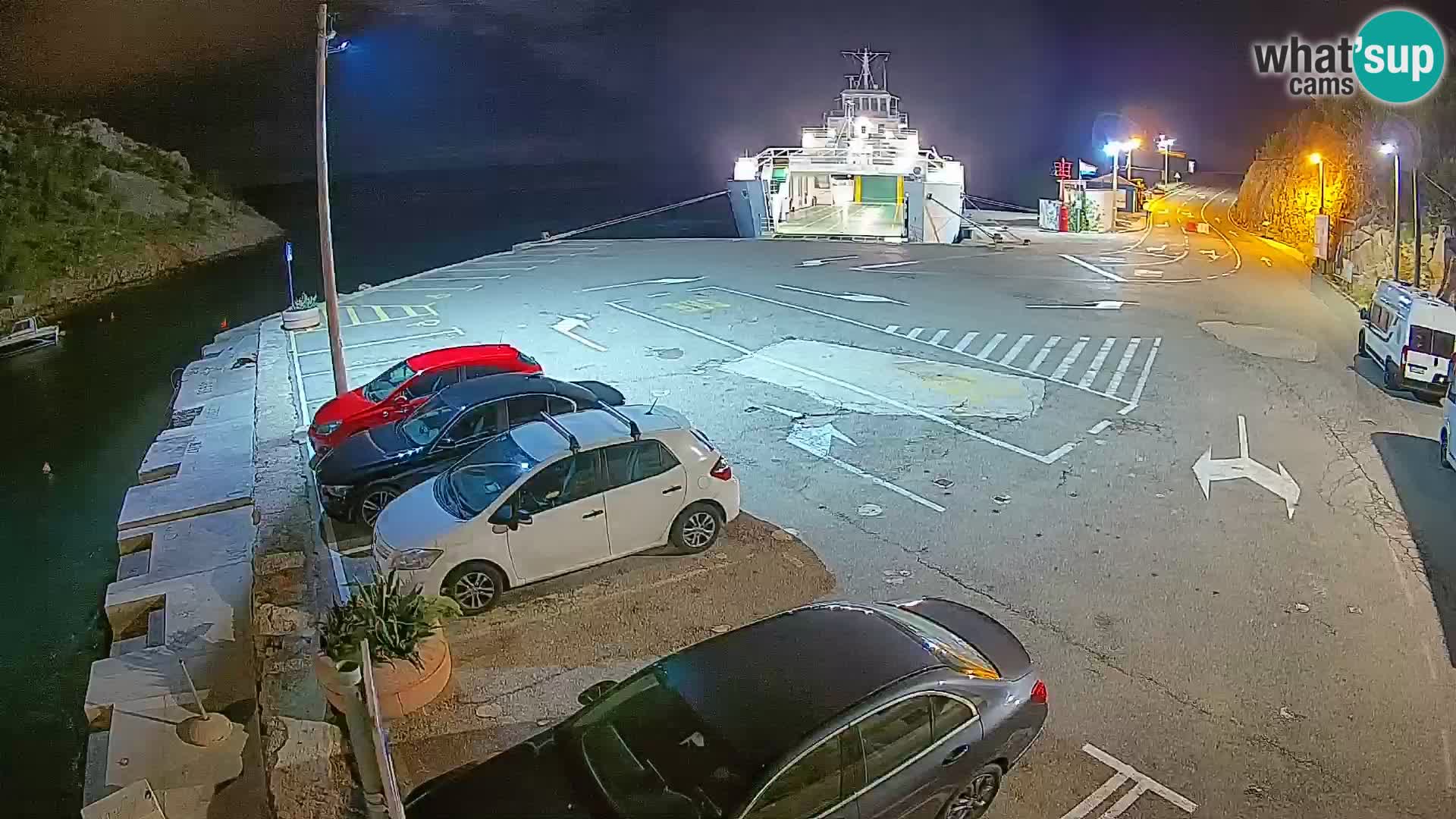 Webcam Prizna ferry port to Pag island