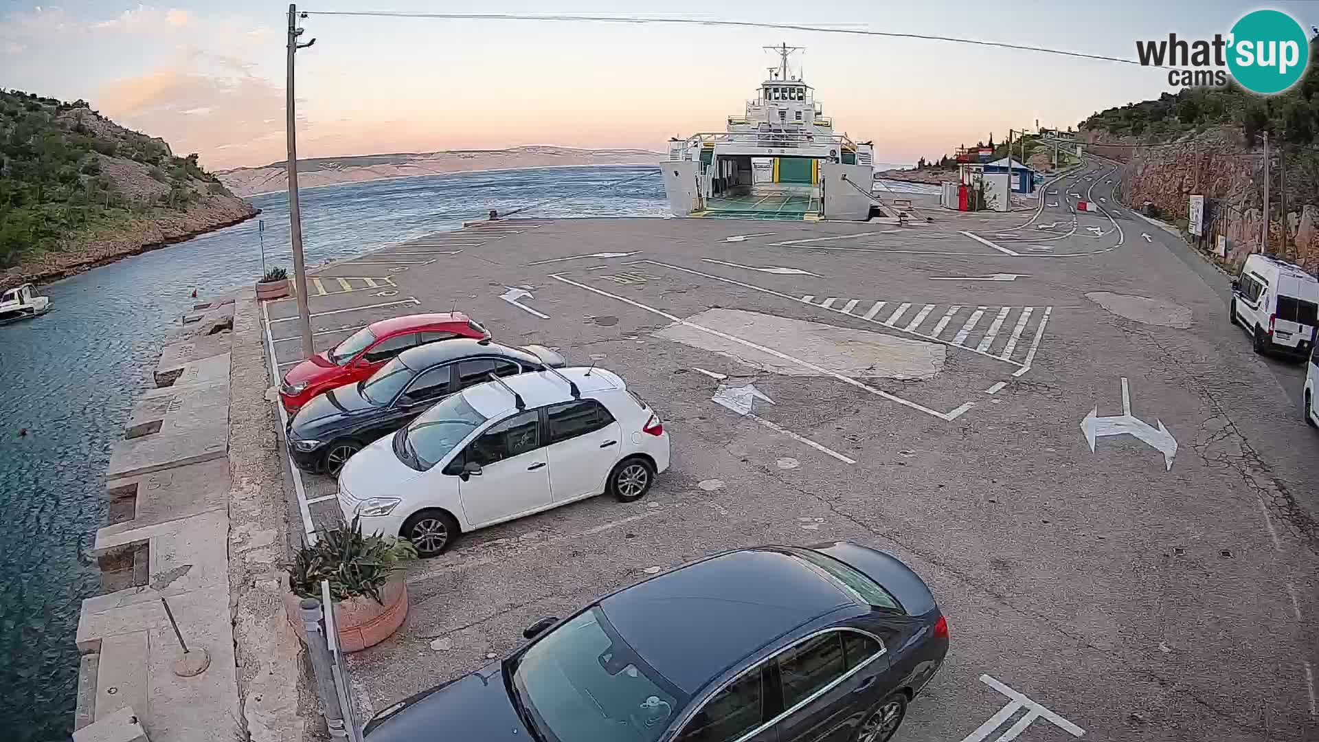 Webcam Fährhafen Prizna – zur Insel Pag