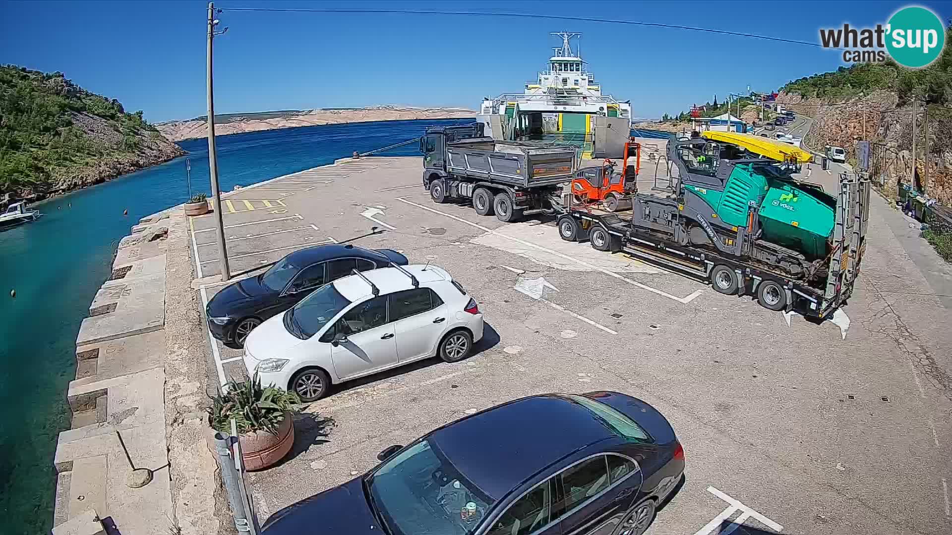 Webcam Fährhafen Prizna – zur Insel Pag