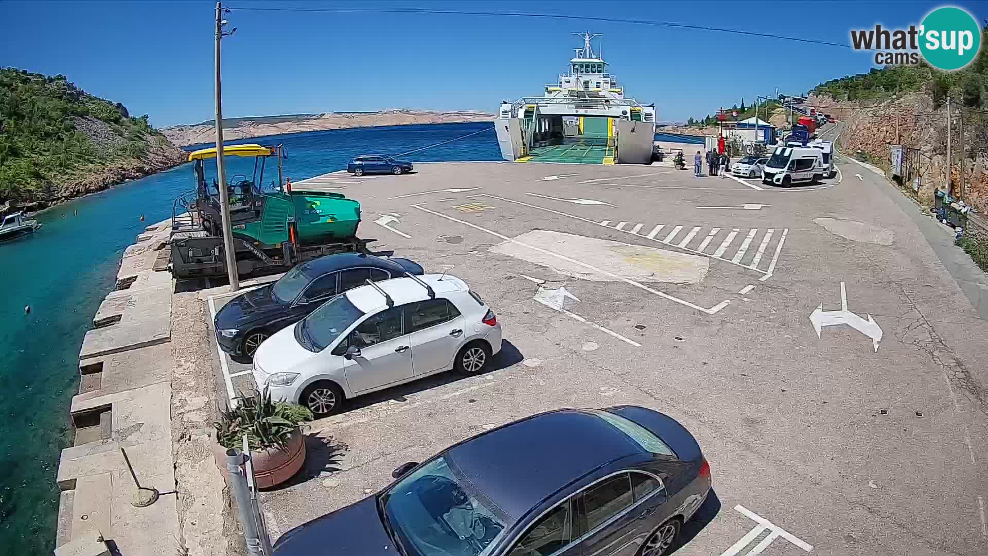 Webcam port de ferry de Prizna – vers l’île de Pag