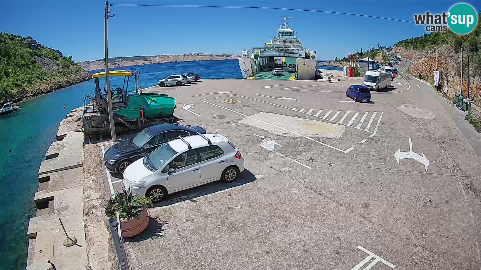 Webcam port de ferry de Prizna – vers l’île de Pag