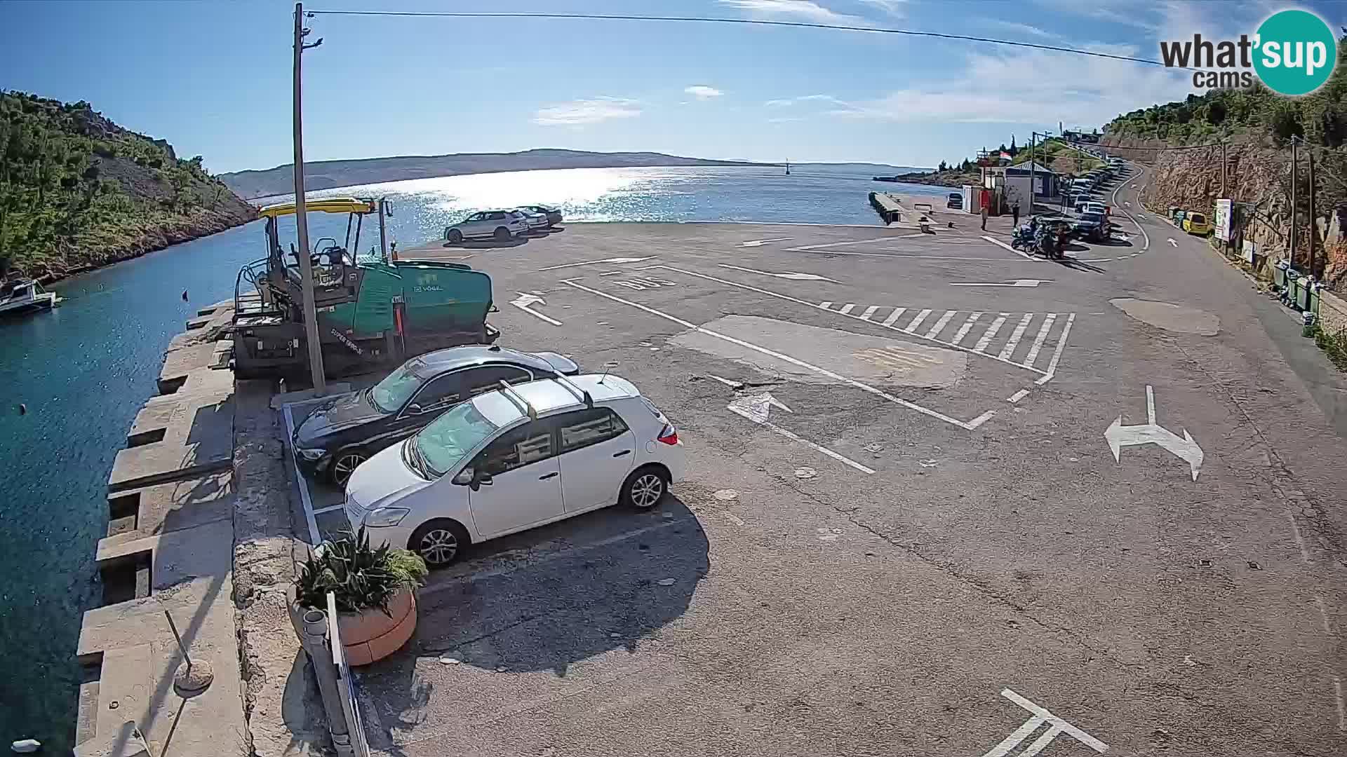 Webcam Prizna ferry port to Pag island
