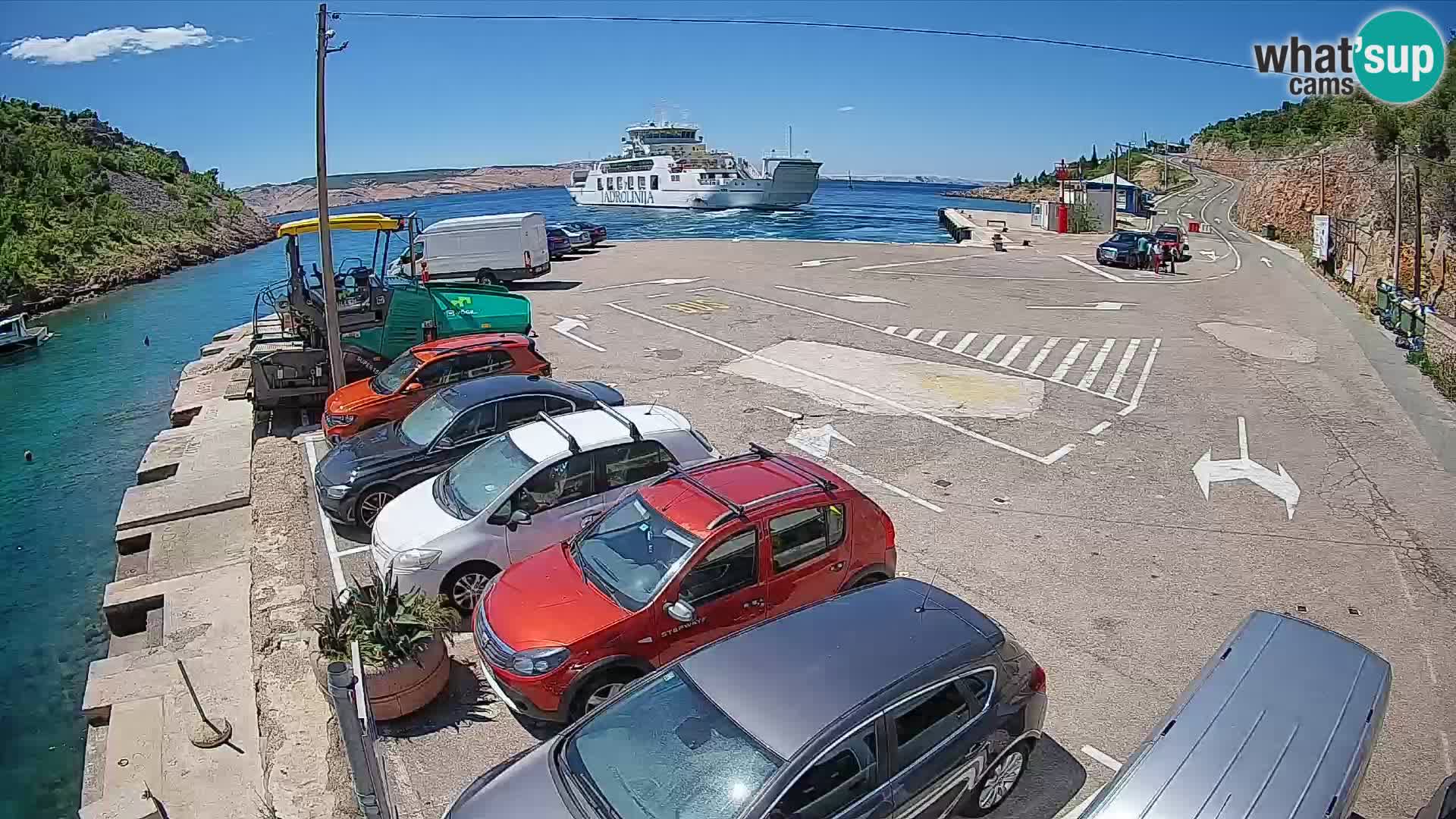 Webcam Prizna ferry port to Pag island