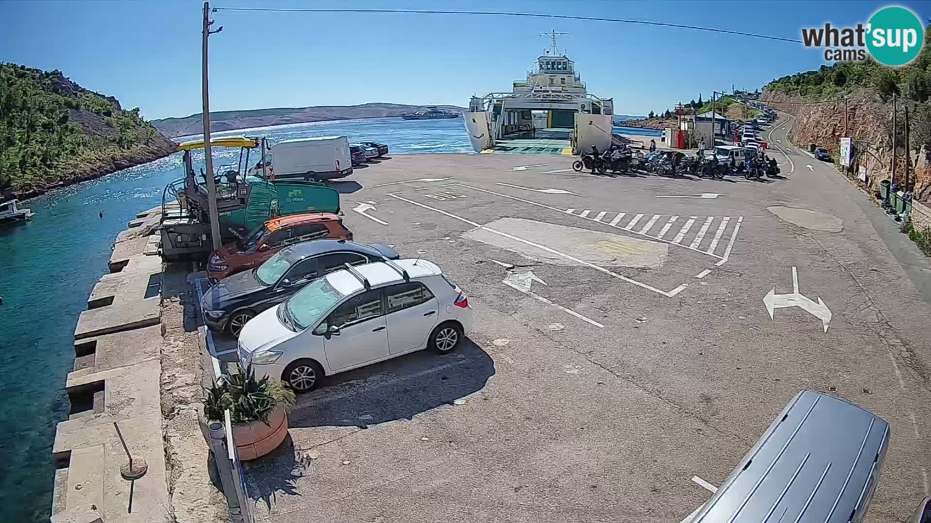 Webcam Fährhafen Prizna – zur Insel Pag