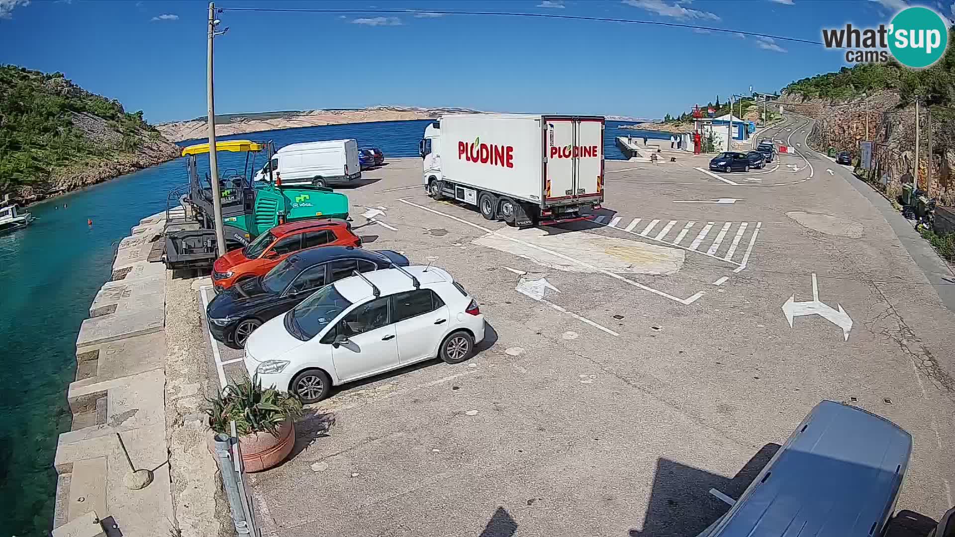 Webcam port de ferry de Prizna – vers l’île de Pag
