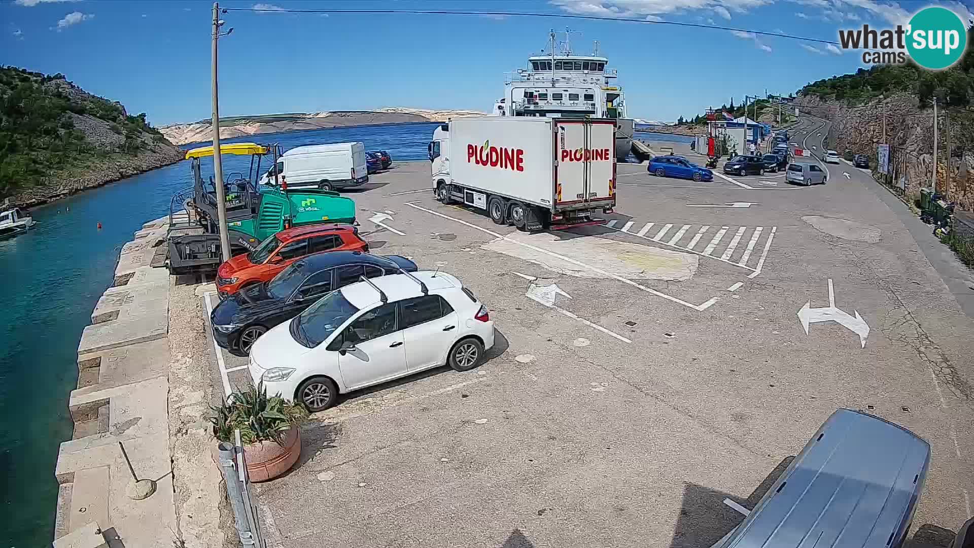 Webcam port de ferry de Prizna – vers l’île de Pag