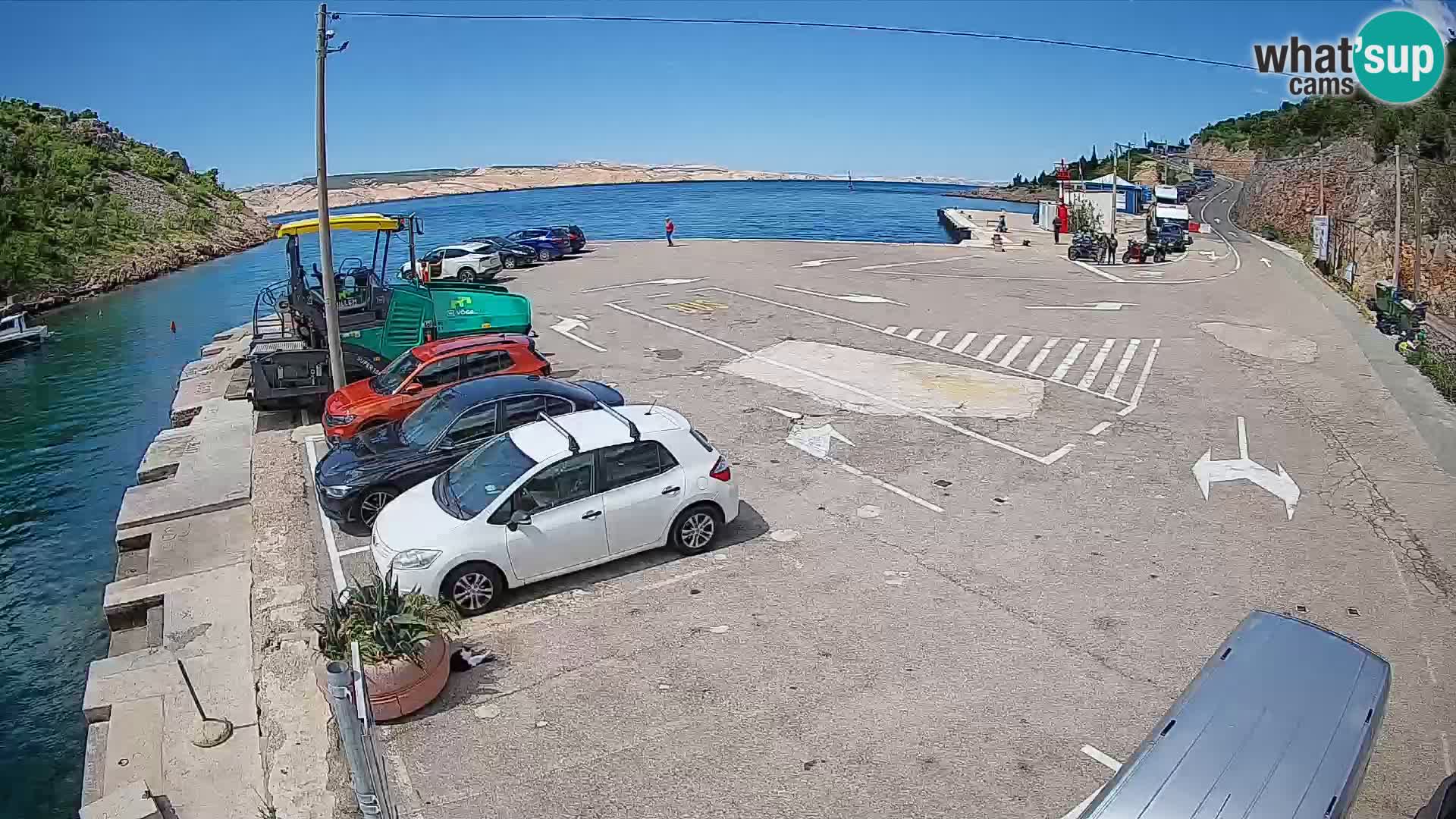 Webcam port de ferry de Prizna – vers l’île de Pag