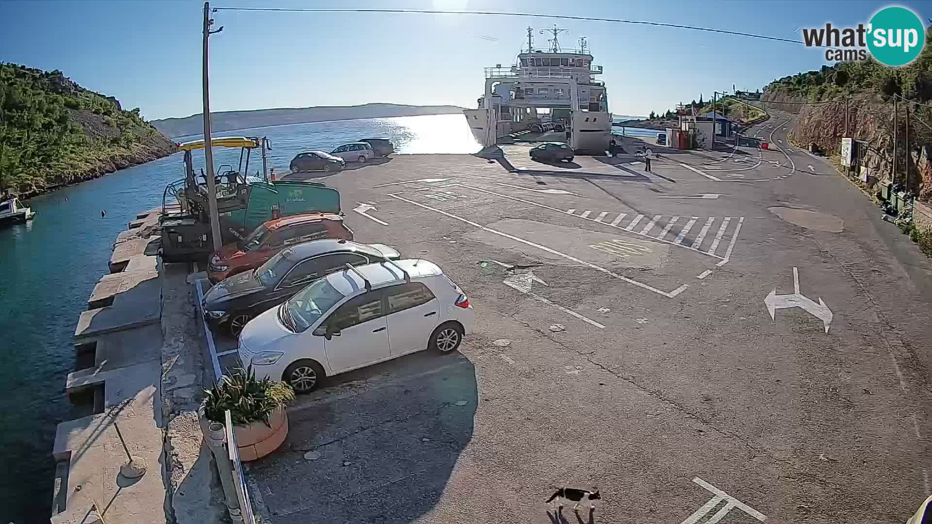 Webcam Prizna ferry port to Pag island