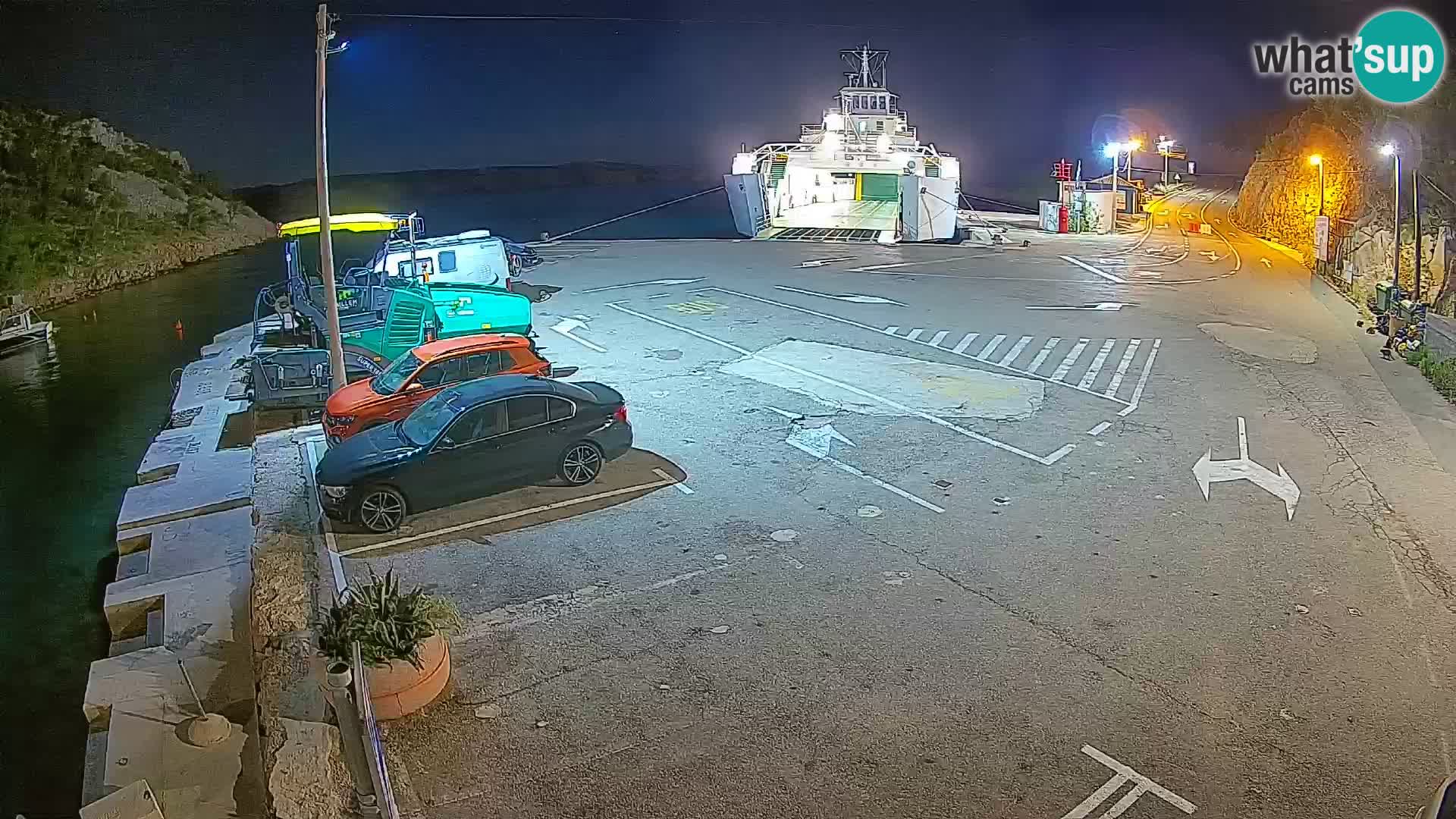 Webcam port de ferry de Prizna – vers l’île de Pag
