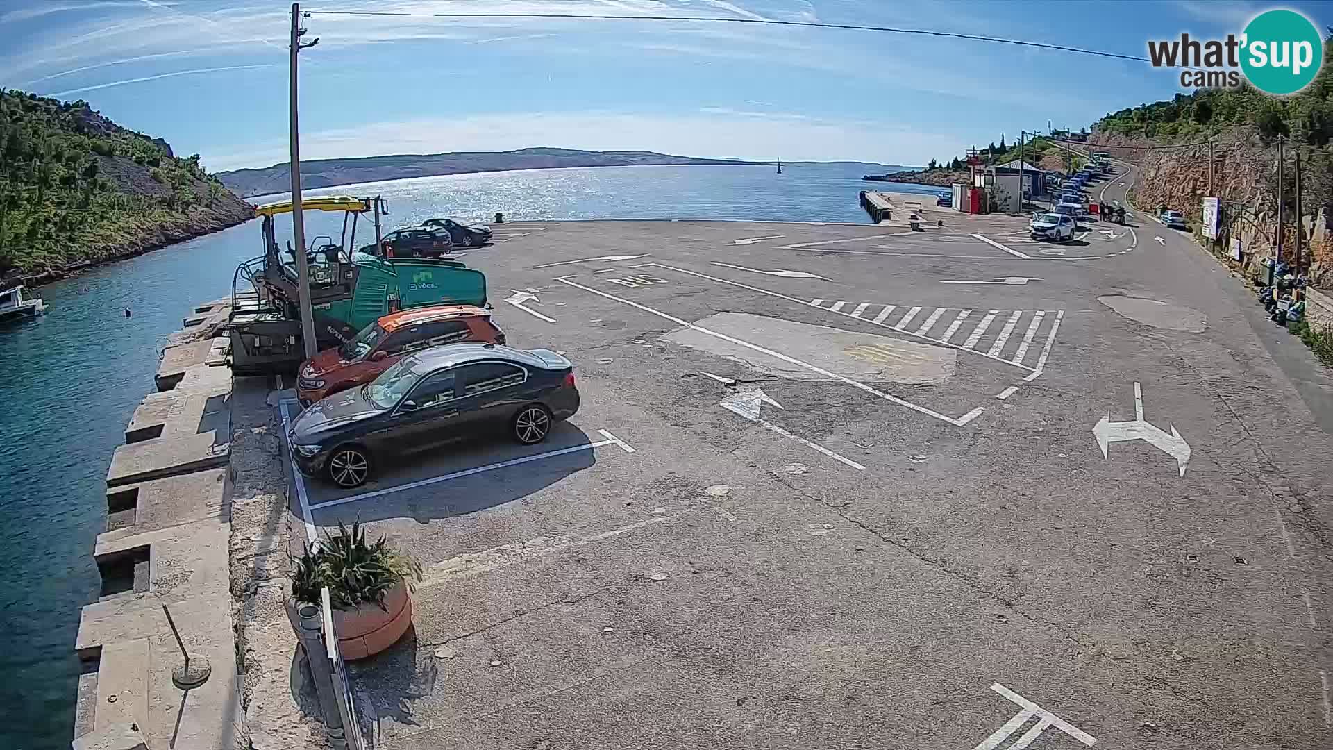 Webcam Prizna ferry port to Pag island