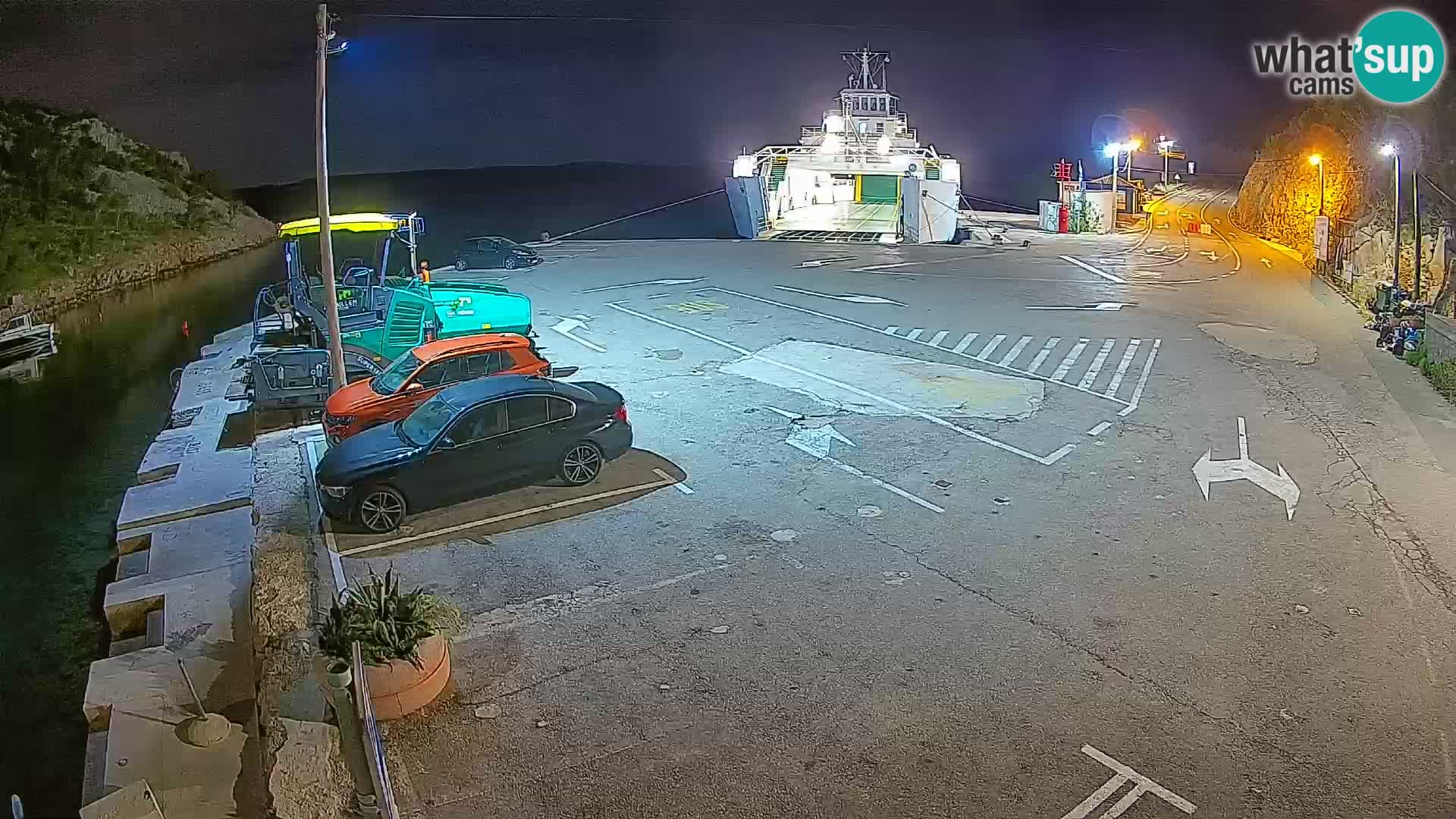 Webcam del puerto de ferris de Prizna – hacia la isla de Pag