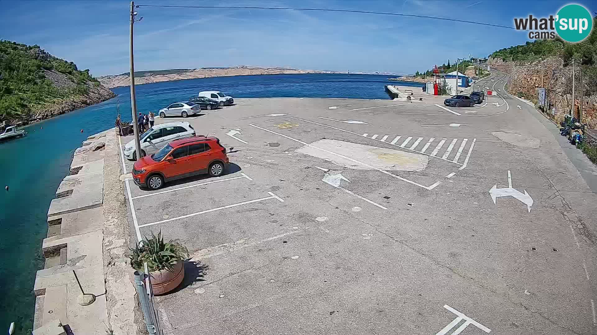 Webcam port de ferry de Prizna – vers l’île de Pag