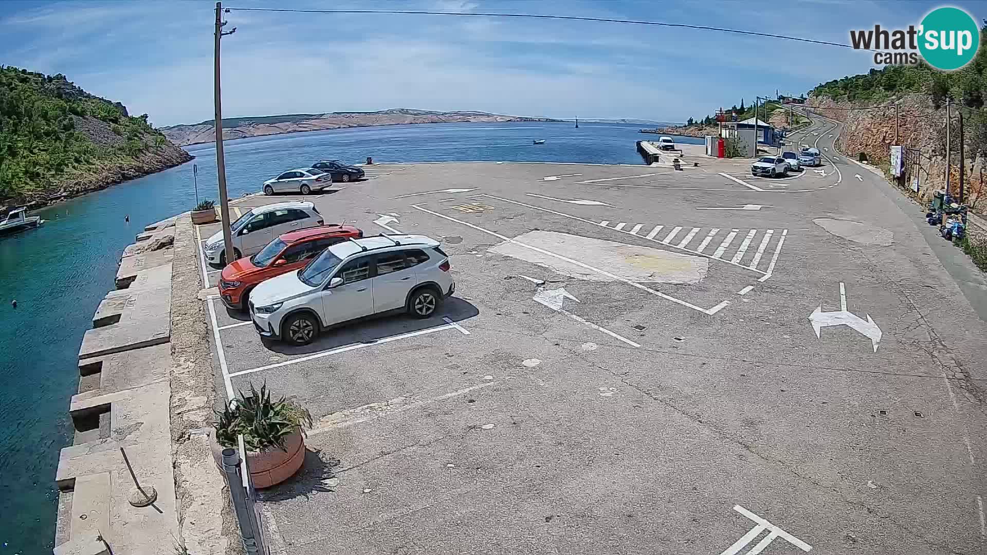 Webcam port de ferry de Prizna – vers l’île de Pag